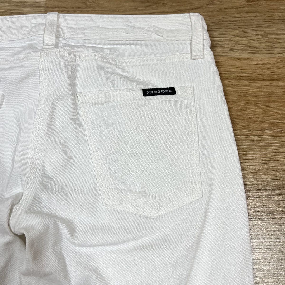 Dolce & Gabbana Dolce & Gabbana White Distressed Denim Skinny Jeans Zip Size 28" / US 6 / IT 42 - 15 Thumbnail