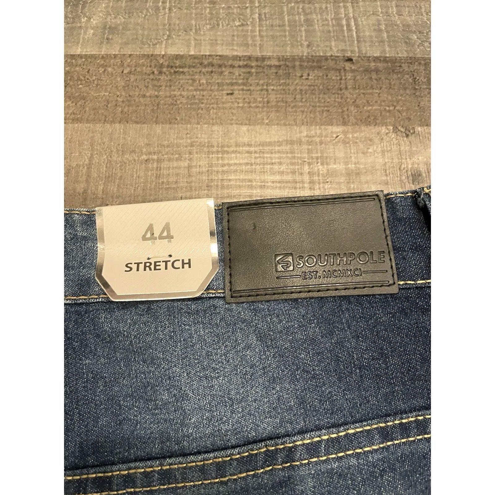 Southpole Southpole Jeans Mens Size 44 Blue Stretch Active Flex 44x33 Dark Denim Zip Regular Straight Inseam 33in Men Fade F251 Size US 30 / EU 46 - 3 Thumbnail
