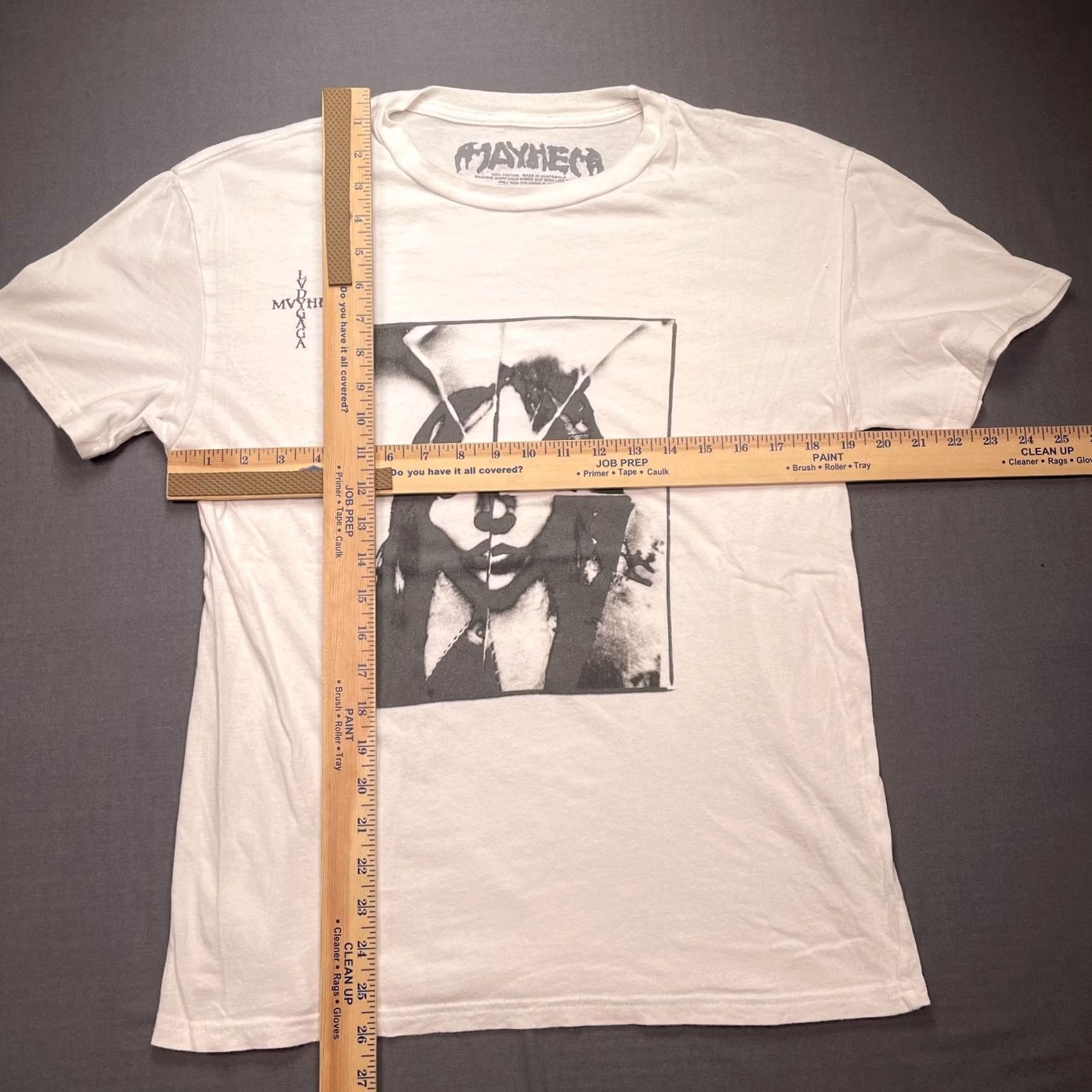Vintage Mayhem Shirt Womens Large White Lady Gaga Shattered Portrait Graphic Tee T-Shirt Size L / US 10 / IT 46 - 4 Thumbnail