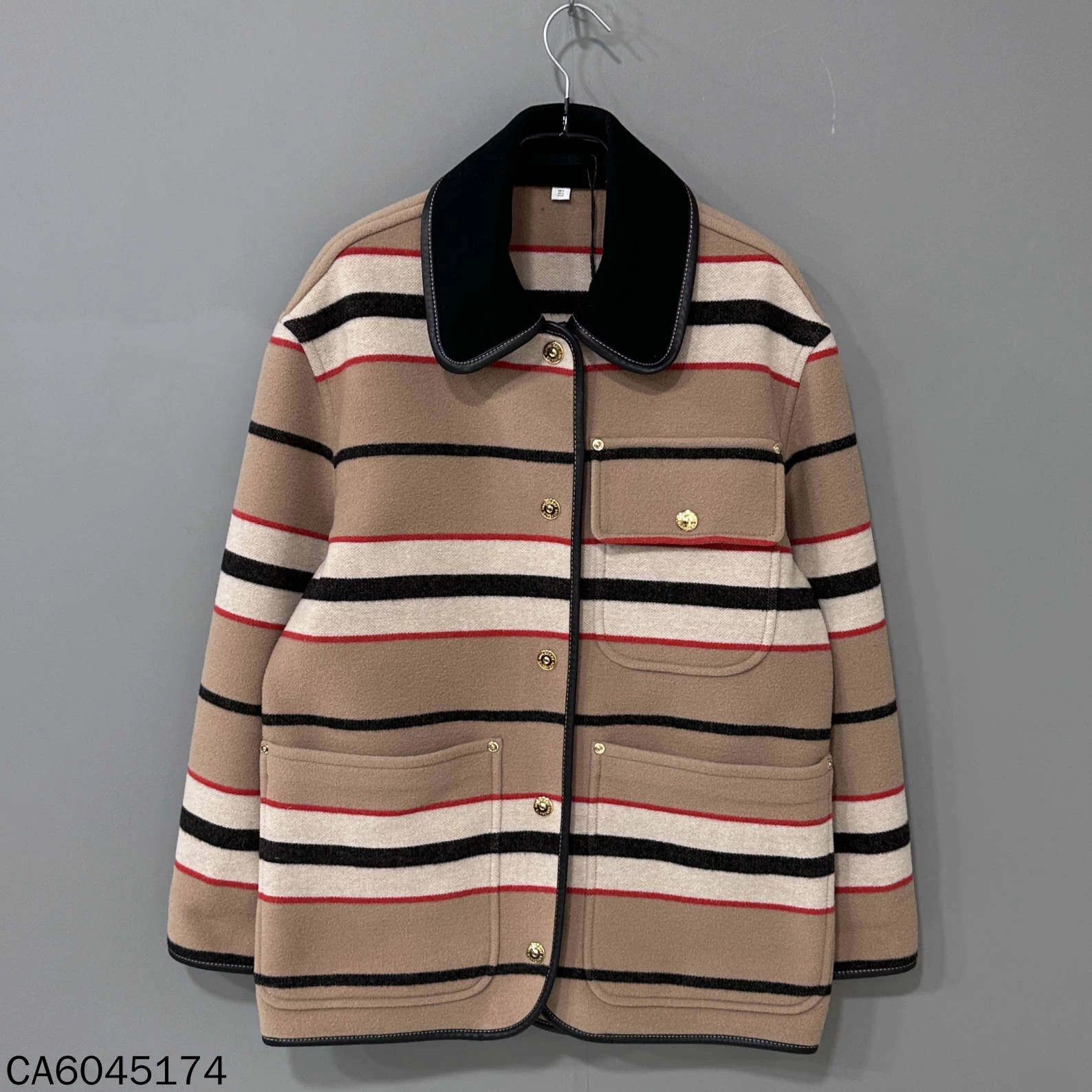 Burberry Burberry Striped Colorblock Wool Coat UK8 Size XL / US 12-14 / IT 48-50 - 1 Thumbnail