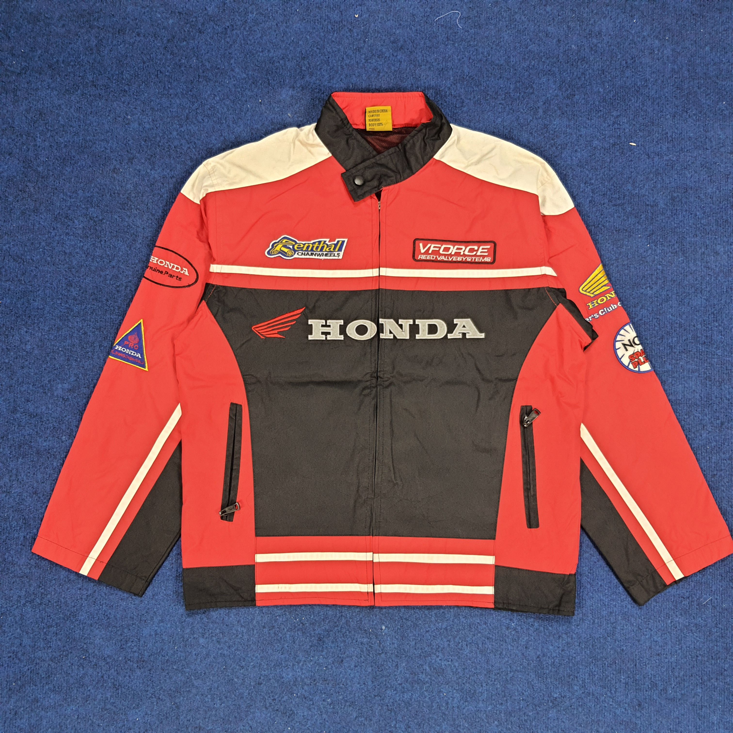 Honda × Vintage Vintage HONDA Japanese Brand Embroidered Bikers Jacket Size US L / EU 52-54 / 3 - 1 Thumbnail