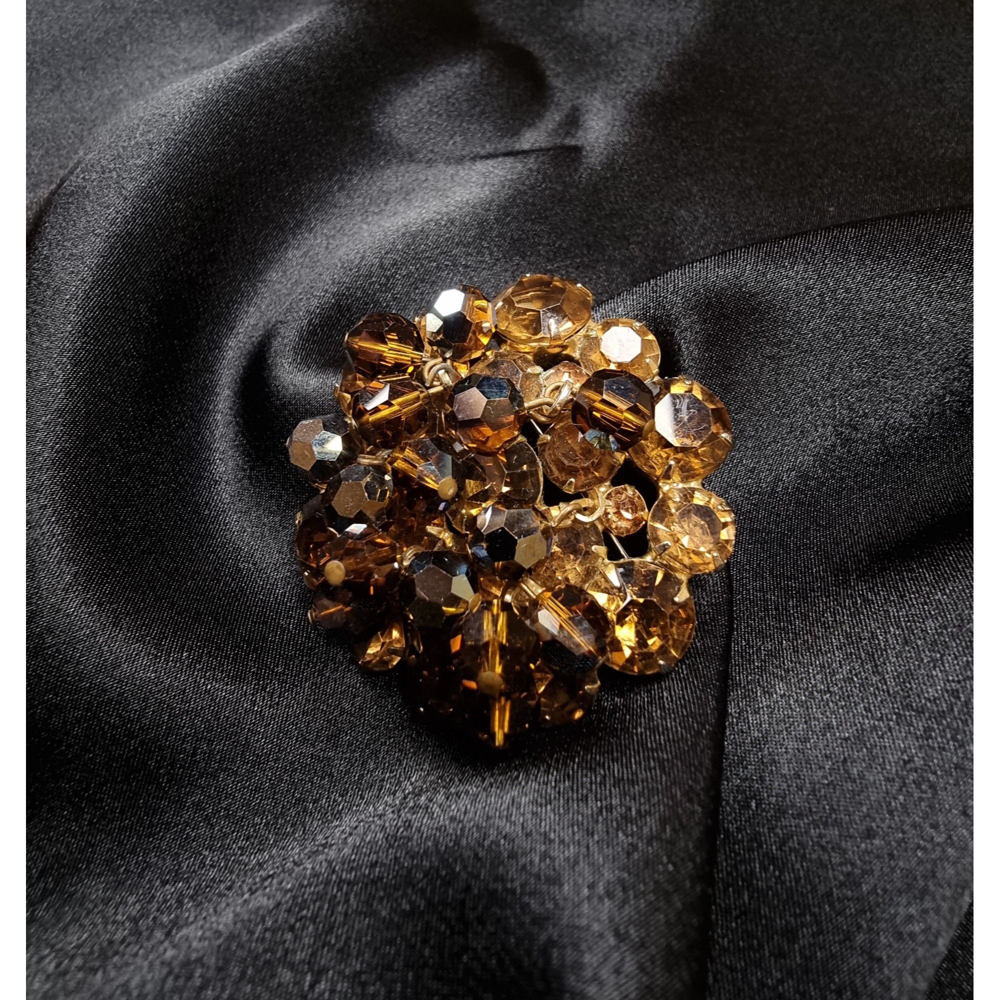 Vintage Vintage D&E Juliana Amber Rhinestone Cluster Brooch Pin Size ONE SIZE - 4 Thumbnail