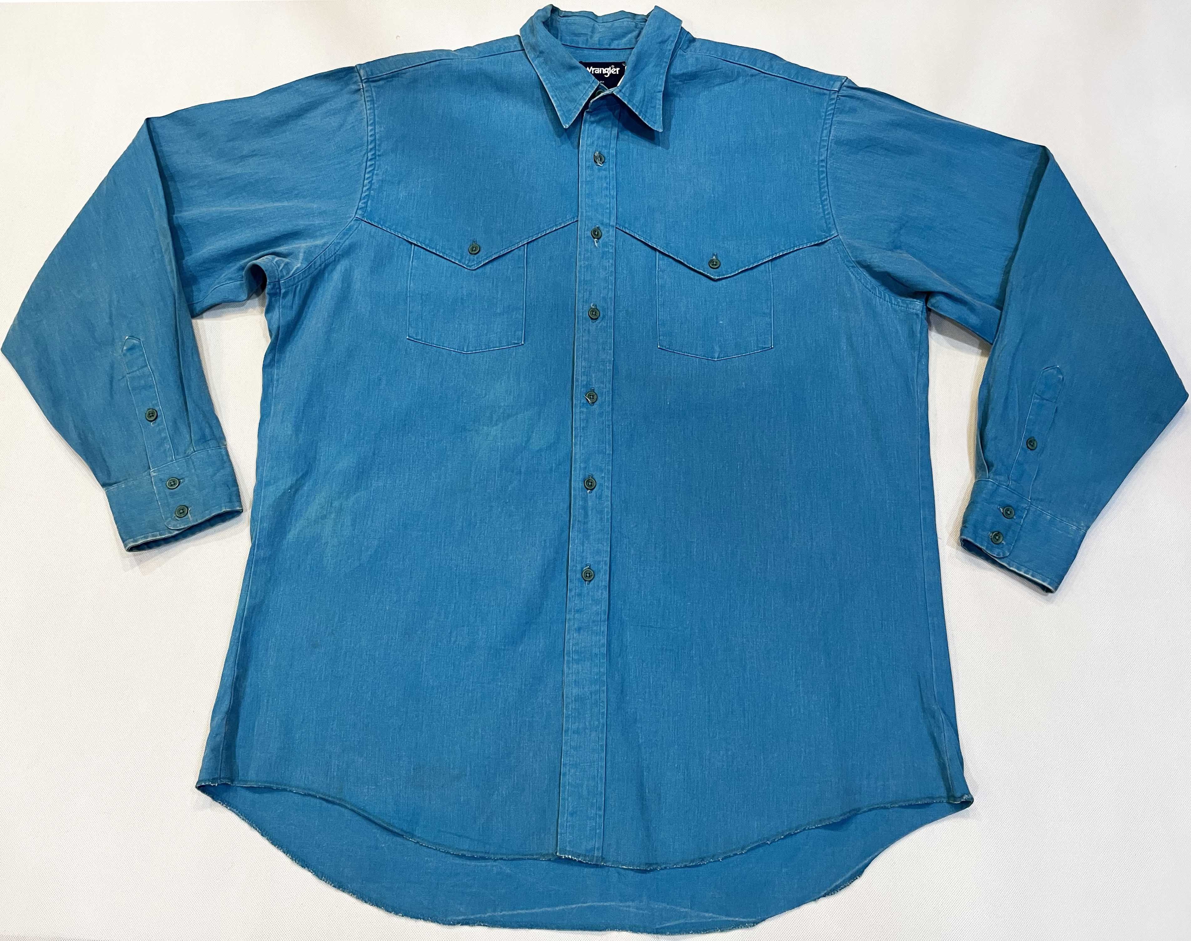 Vintage × Wrangler Vintage Wrangler Brushpopper Western Cowboy Plain Shirt Size US L / EU 52-54 / 3 - 1 Thumbnail