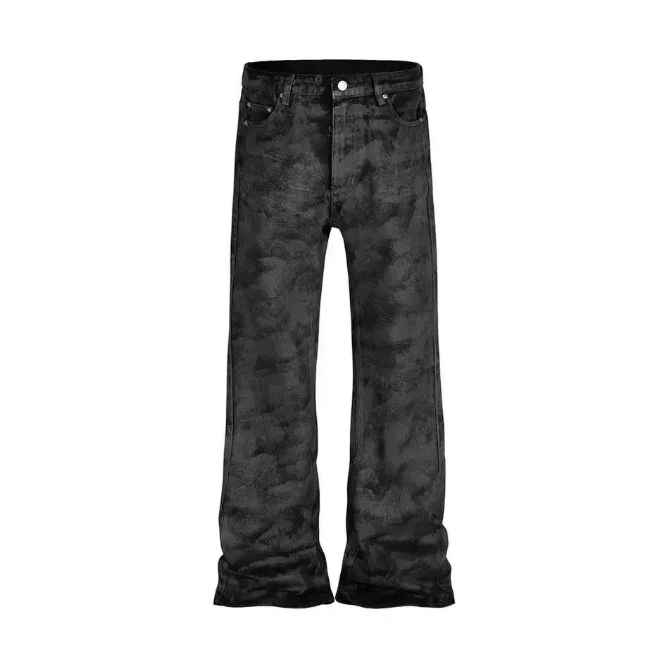 Japanese Brand Heavyweight washed and waxed micro flare hombre baggy jeans Size US 34 / EU 50 - 3 Thumbnail