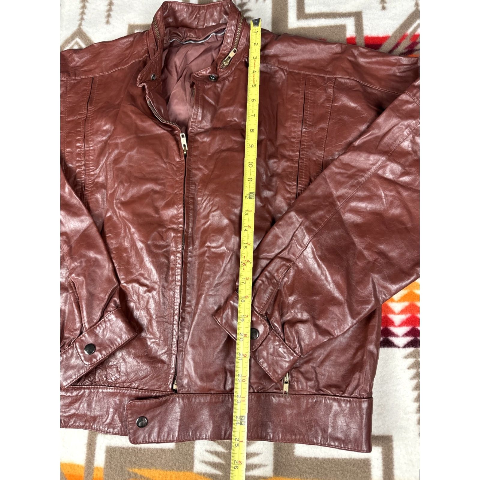 Nique VINTAGE Brown Leather Moto Jacket Bomber Mens Zip Pocket 44 Brown Leather Zip Jacket Mens 44 Bomber Jacket Zipped Pockets Size US S / EU 44-46 / 1 - 6 Thumbnail