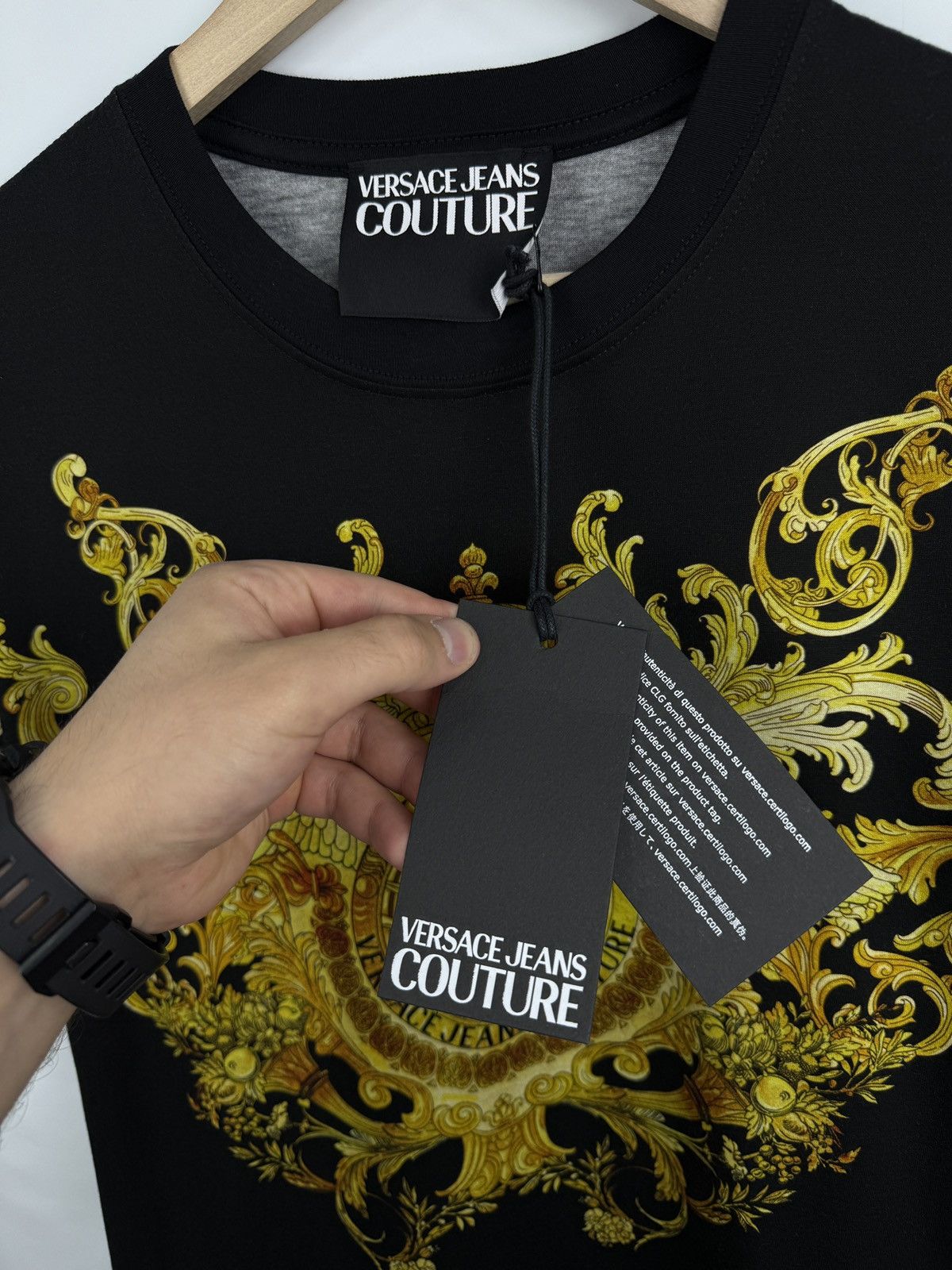 Versace Jeans Couture 🇮🇹❗️NEW Versace Jeans Couture Baroque Barocco Print T-Shirt Size US L / EU 52-54 / 3 - 9 Thumbnail