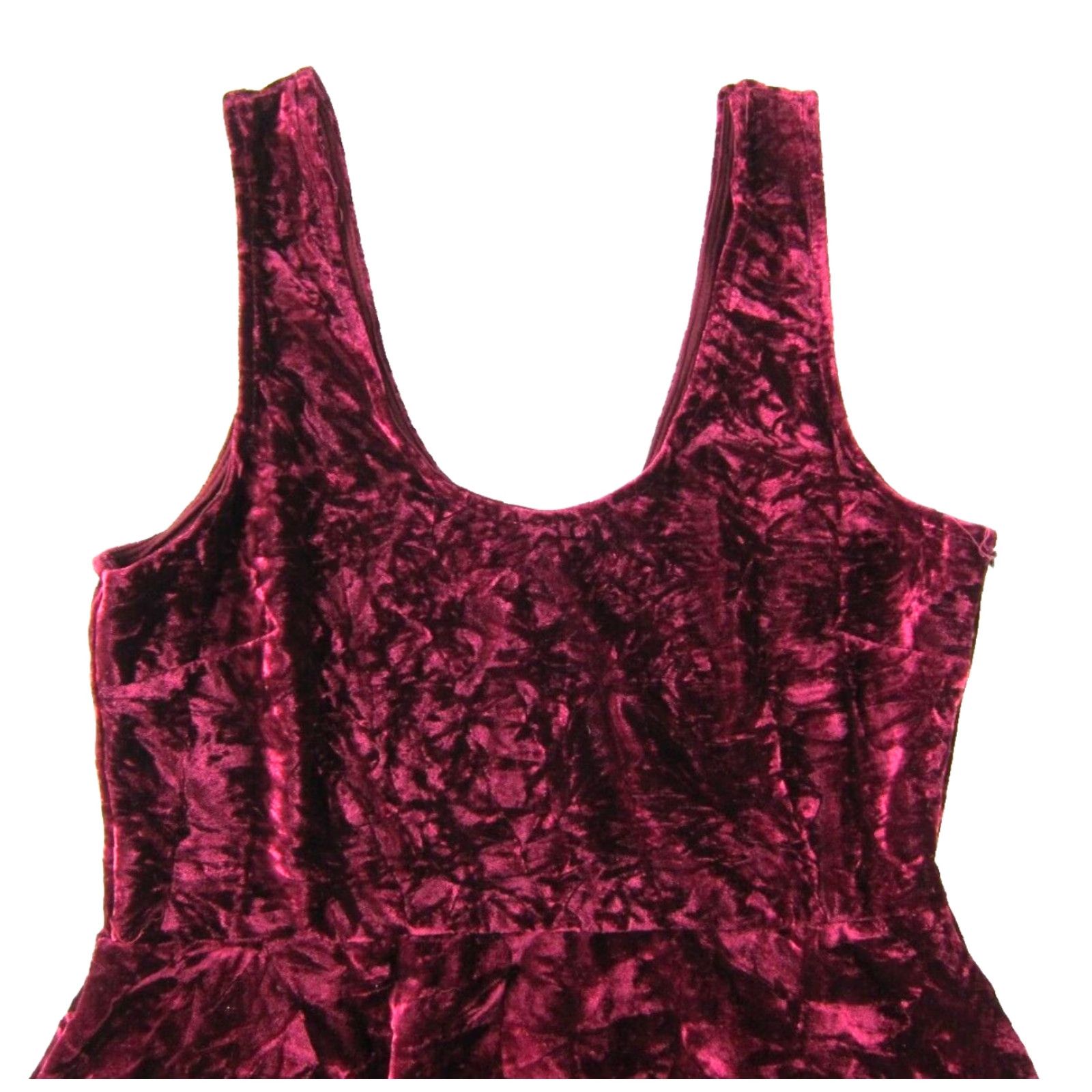 Velvet VINTAGE Papillon Red Velvet Shimmery Stretch Sleeveless Tank Sun Dress Medium Size M / US 6-8 / IT 42-44 - 4 Thumbnail
