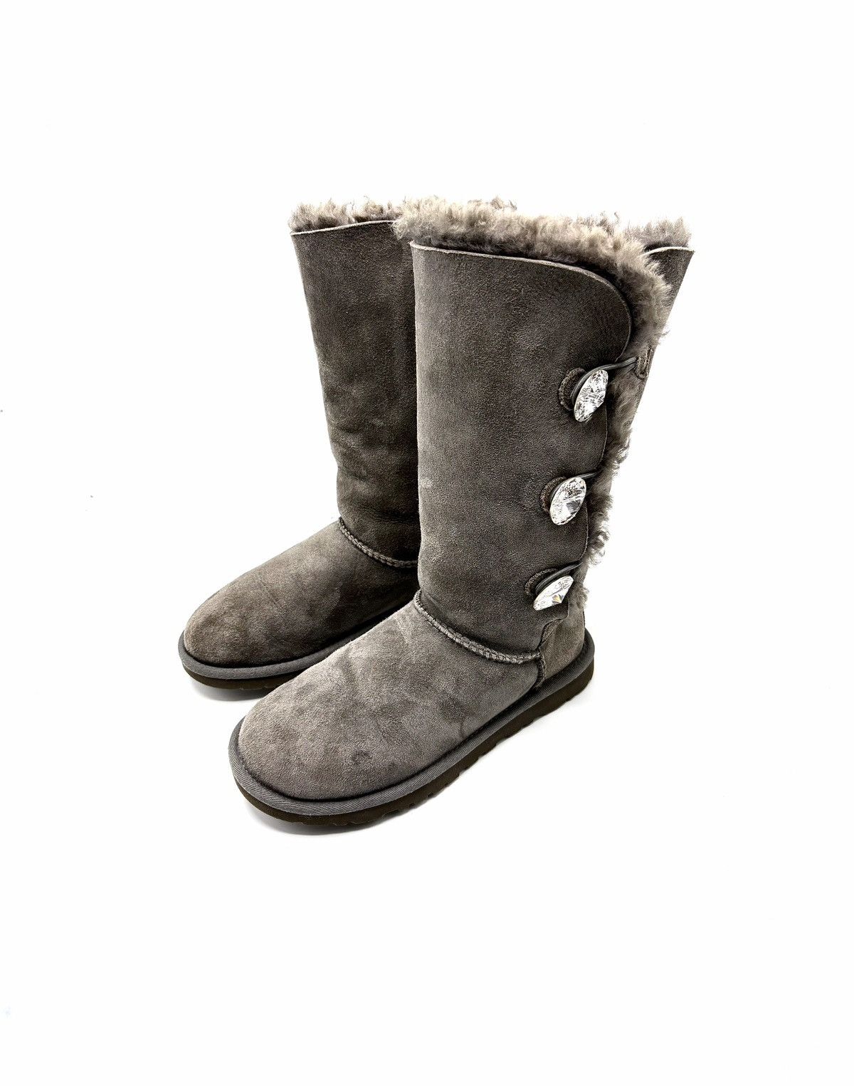 Ugg UGG Glam Bailey Button Sheepskin Suede Winter Boots Size US 5 / IT 35 - 3 Thumbnail