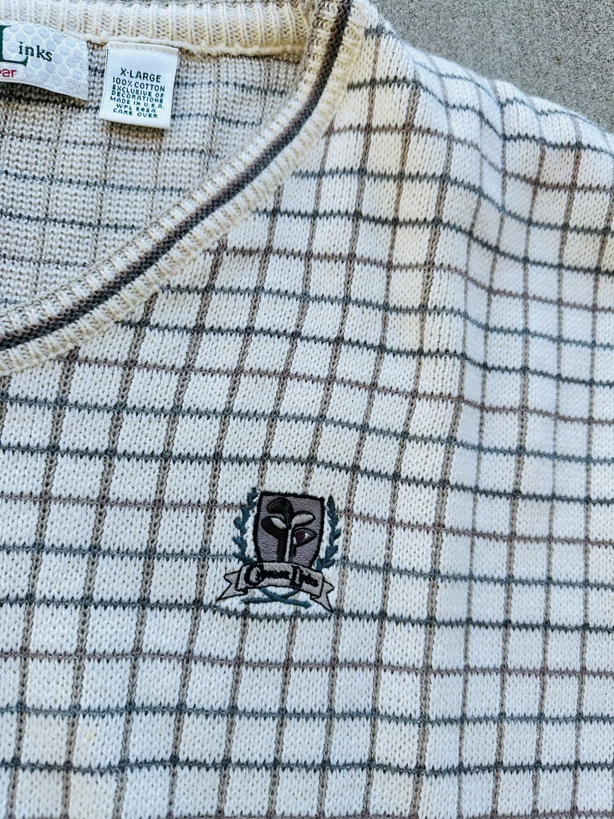 Vintage Vintage Cypress Golf Links V Neck Sweater 80 Check Plaid Size US XL / EU 56 / 4 - 3 Thumbnail