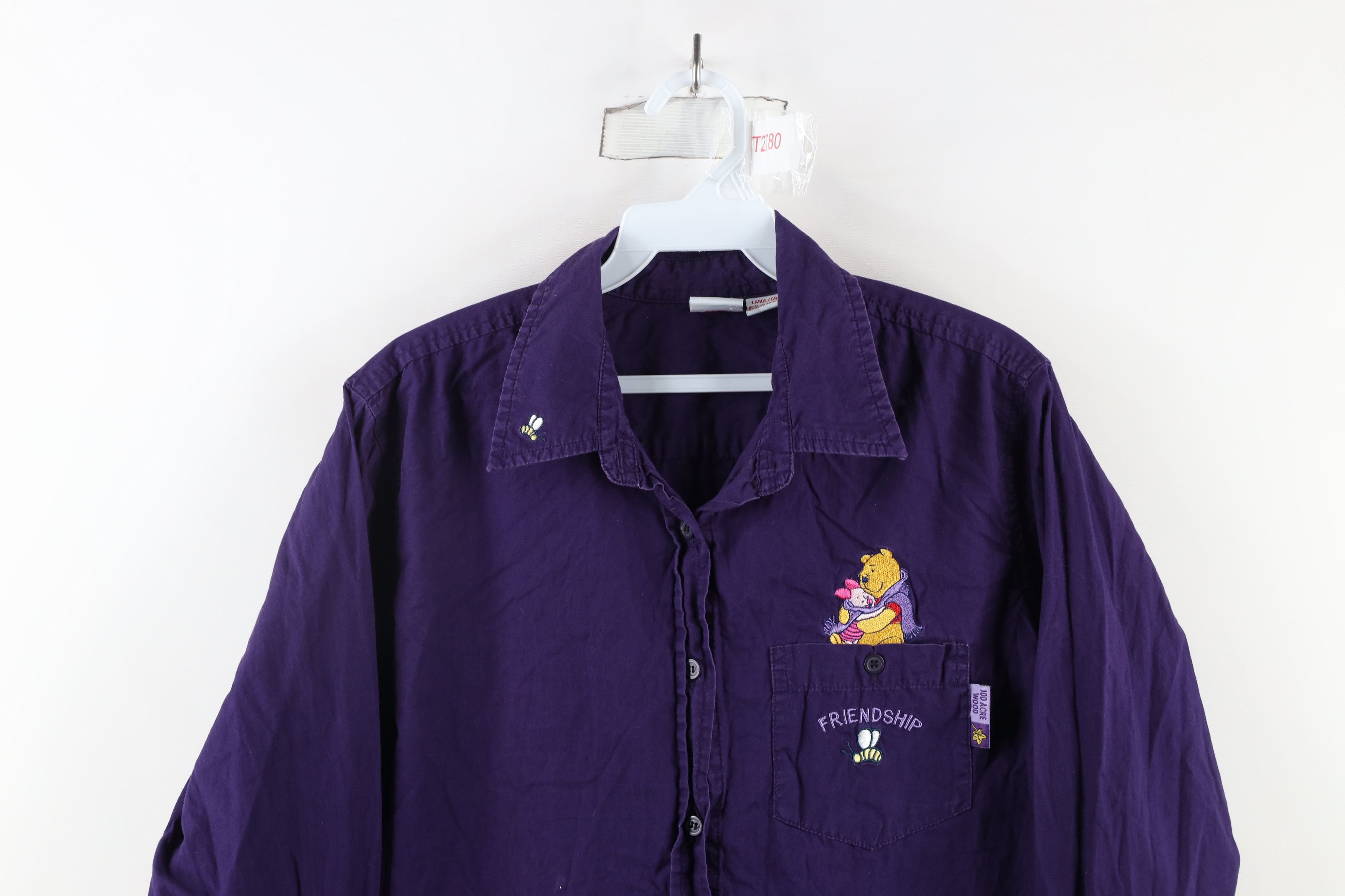 Disney × Vintage Vintage 90s Disney Winnie the Pooh Friendship Button Shirt Size L / US 10 / IT 46 - 2 Thumbnail