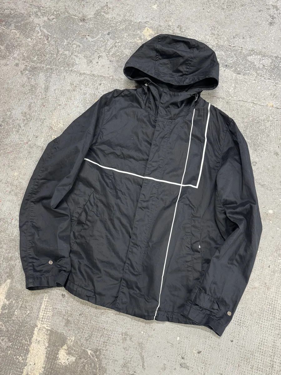 Emporio Armani SS2015 Emporio Armani Dark Geometrical Black Hooded Jacket Size US M / EU 48-50 / 2 - 6 Thumbnail