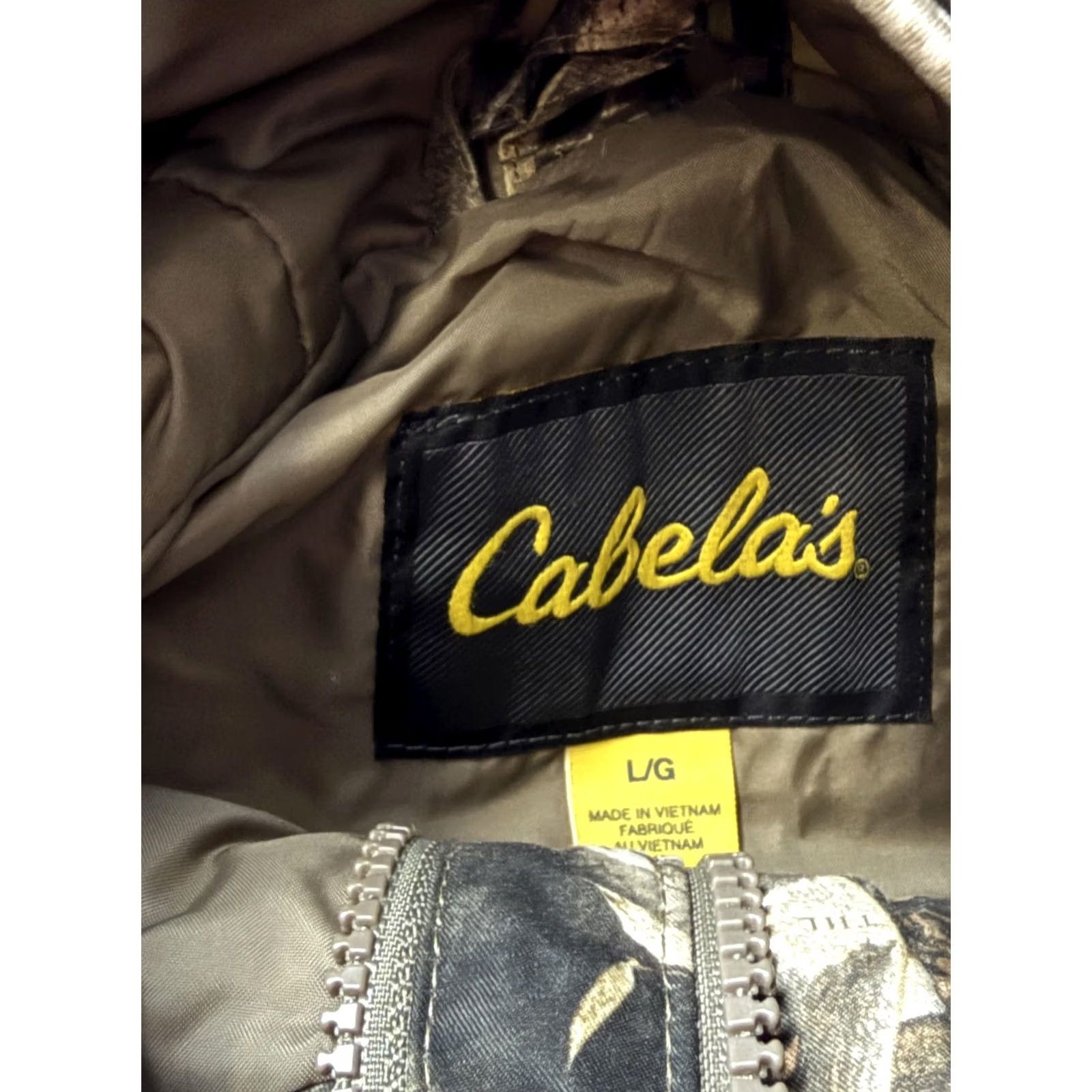 Vintage Cabelas Jacket Mens Large Brown Camo Hooded Insulated Full Zip Parka Hunting Size US L / EU 52-54 / 3 - 6 Thumbnail
