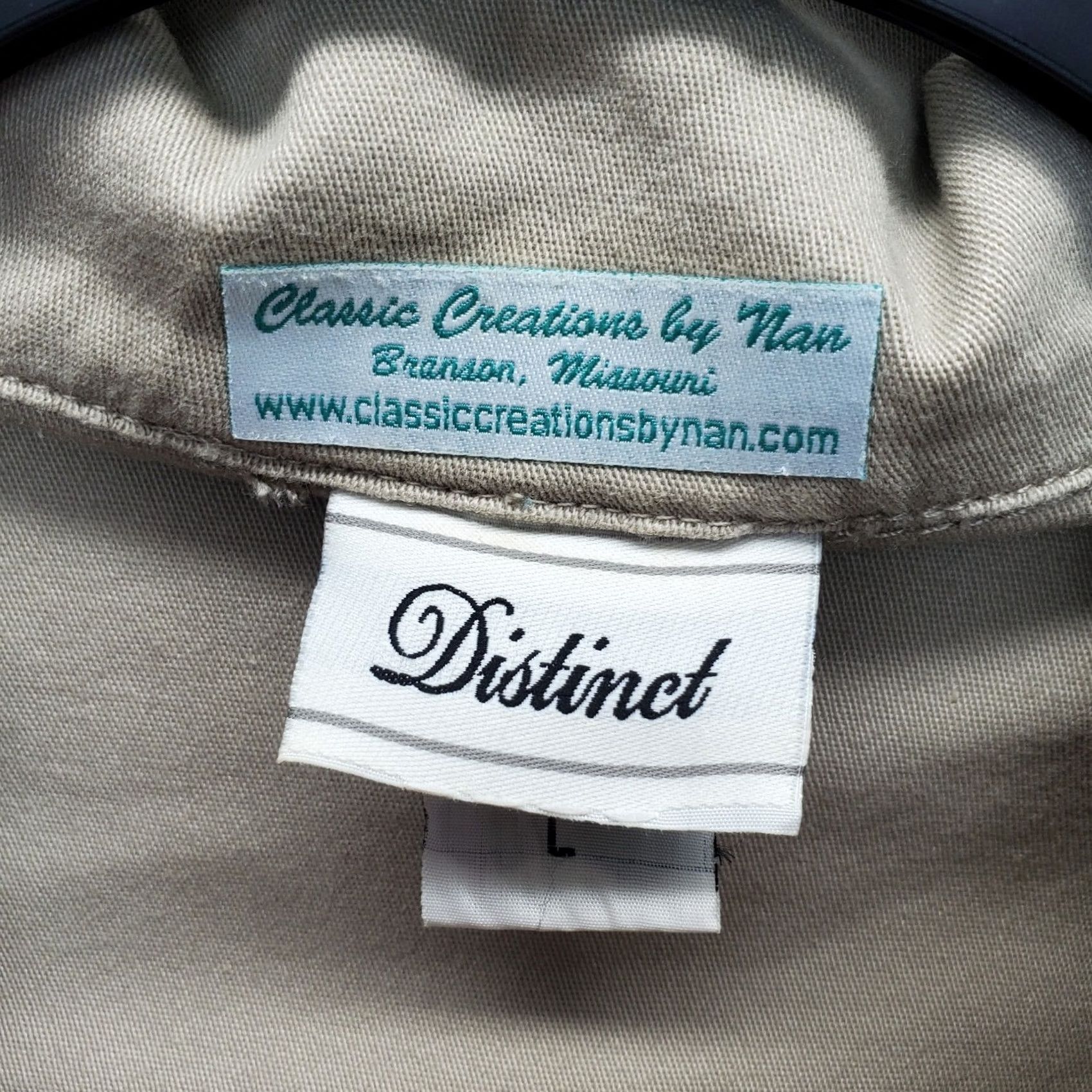 Denime Distinct Jean Jacket Womens L Brown Denim Beaded Collared Button Front Western Size 36" / US 14 / IT 50 - 5 Thumbnail