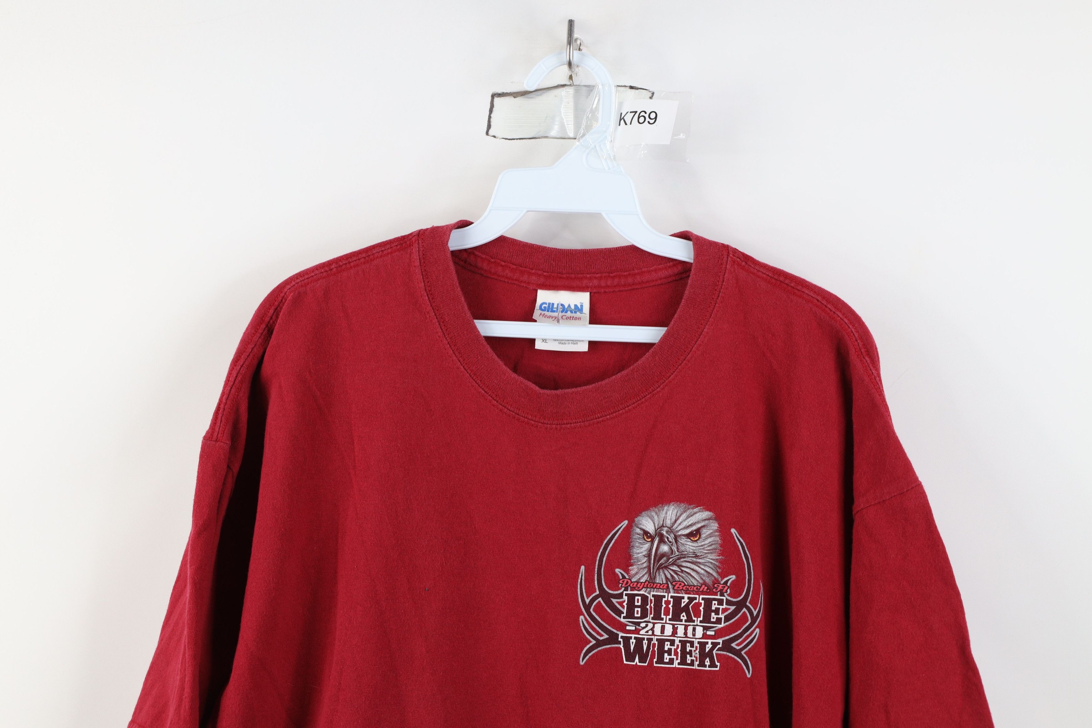 Vintage Vintage Y2K 2010 Daytona Bike Week Tribal Eagle T-Shirt Red Size US XL / EU 56 / 4 - 2 Thumbnail