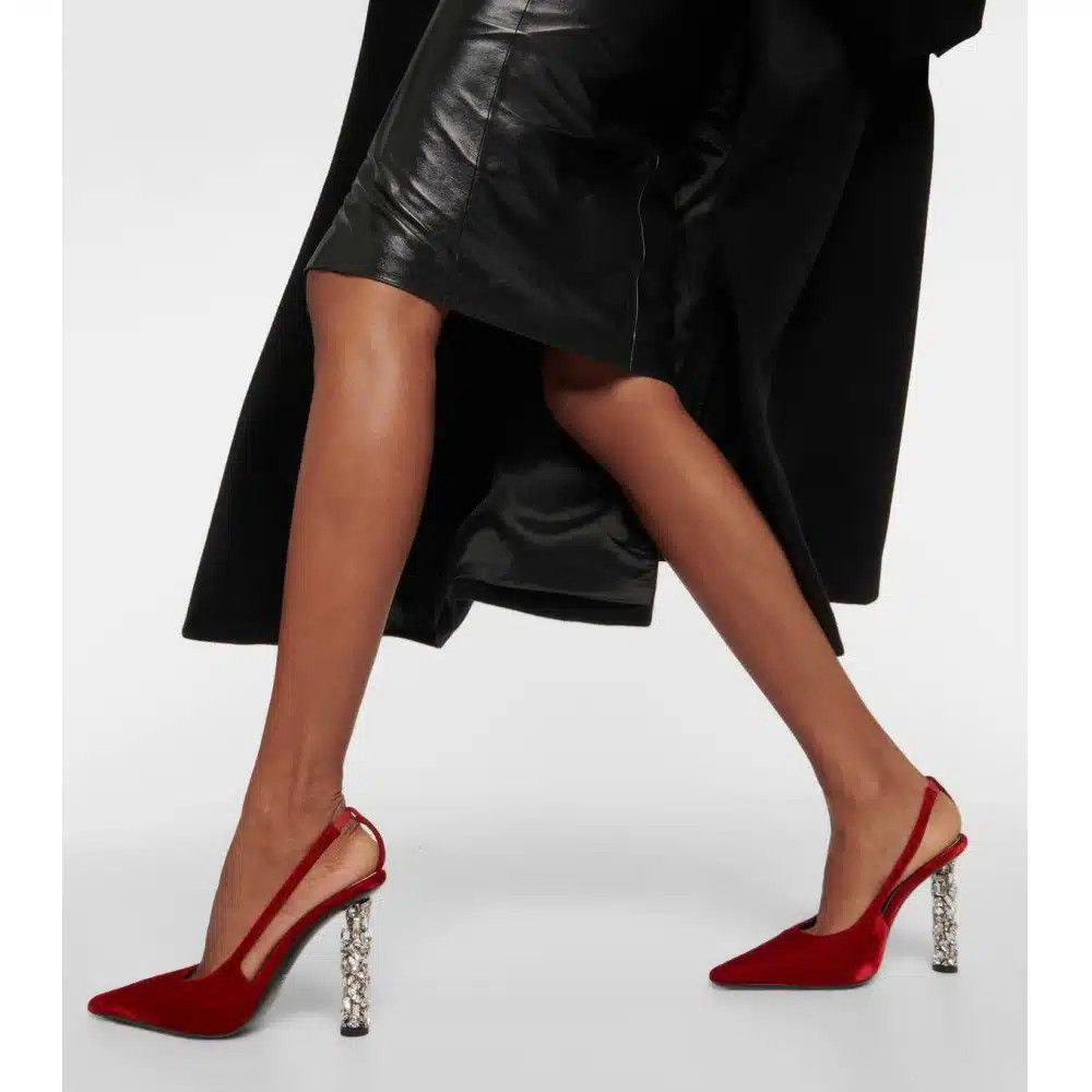 Tom Ford o1loc1c1124 W2379 Hi Heel Slingback Pumps in Red Size US 7 / IT 37 - 2 Thumbnail