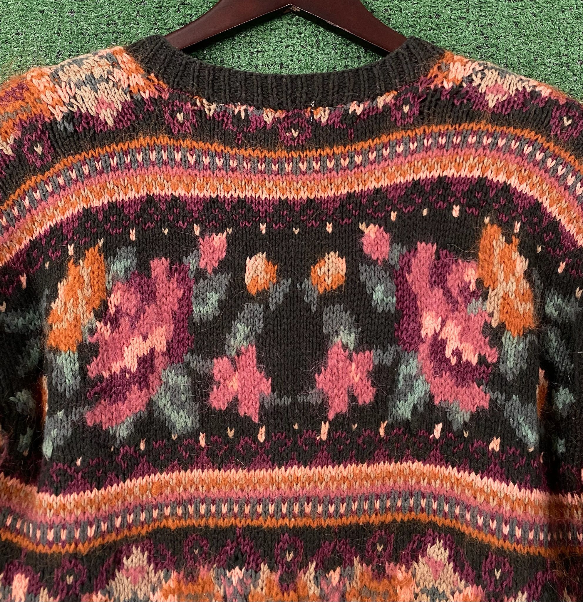Vintage Y2K Floral Fair Isle Patterned Cardigan Sweater Medium Size M / US 6-8 / IT 42-44 - 5 Thumbnail