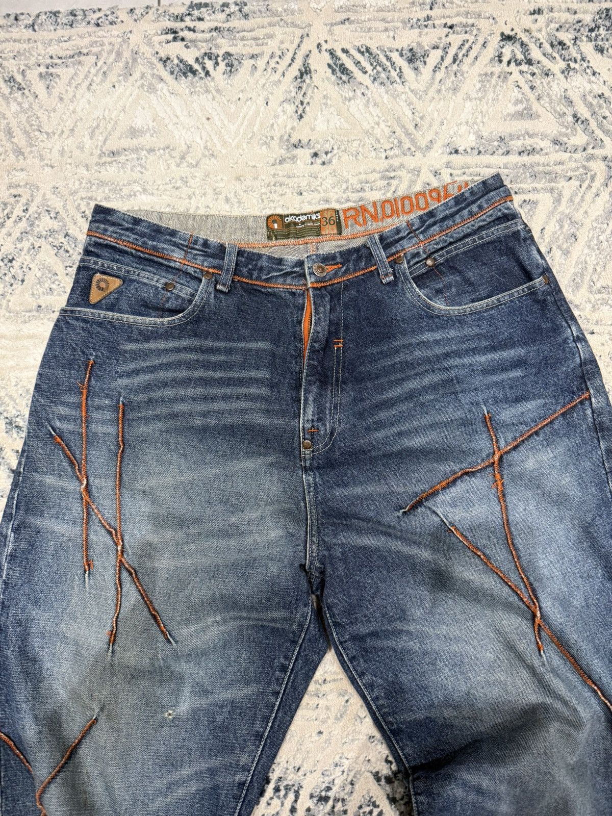 Akademiks Y2K Akademiks Baggy Fit Orange Stitched Accents Size US 36 / EU 52 - 3 Thumbnail