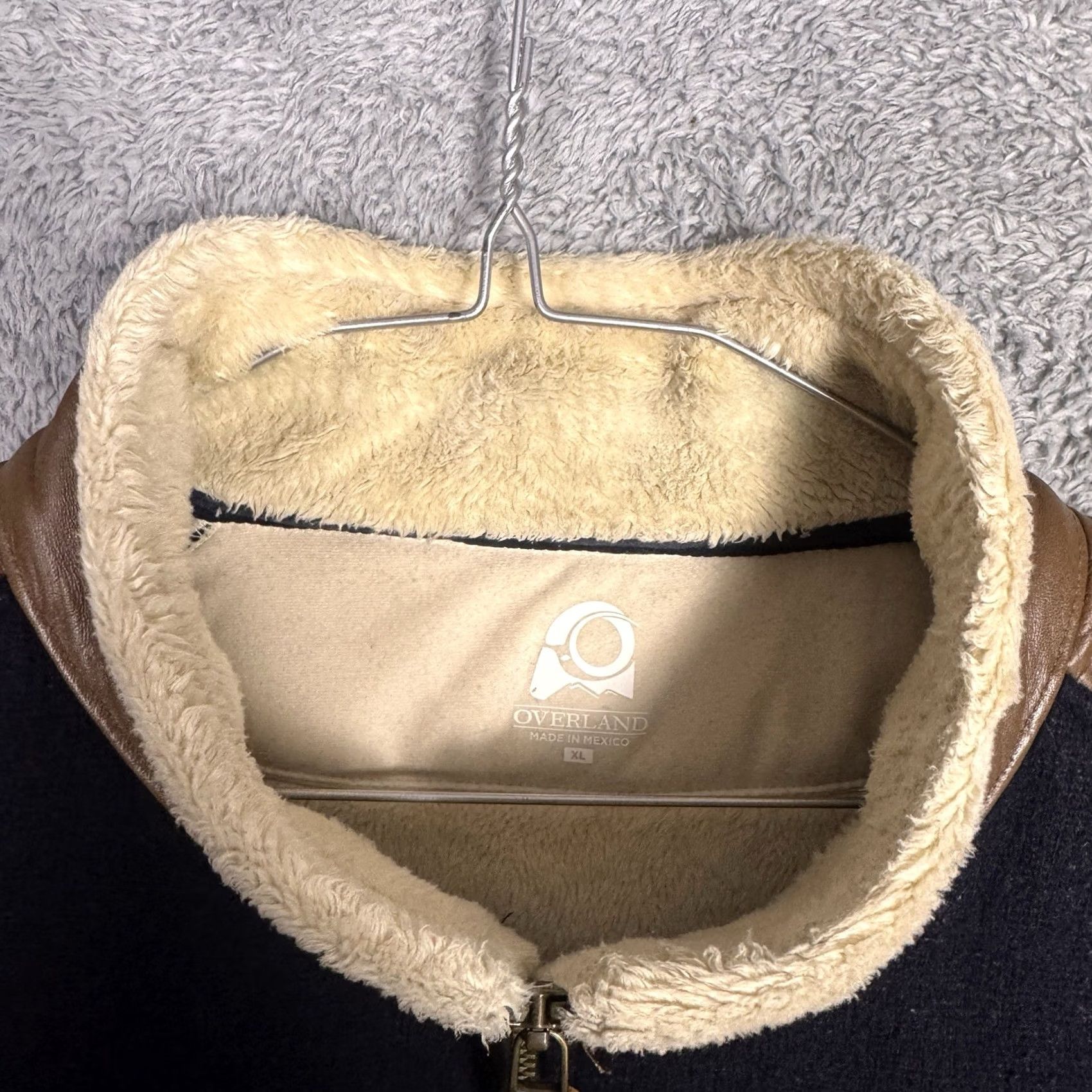 Vintage Overland Vest Mens M Wool Leather Trim Outdoor Rugged Full Zip Fur Fleece Knit Size US M / EU 48-50 / 2 - 5 Thumbnail