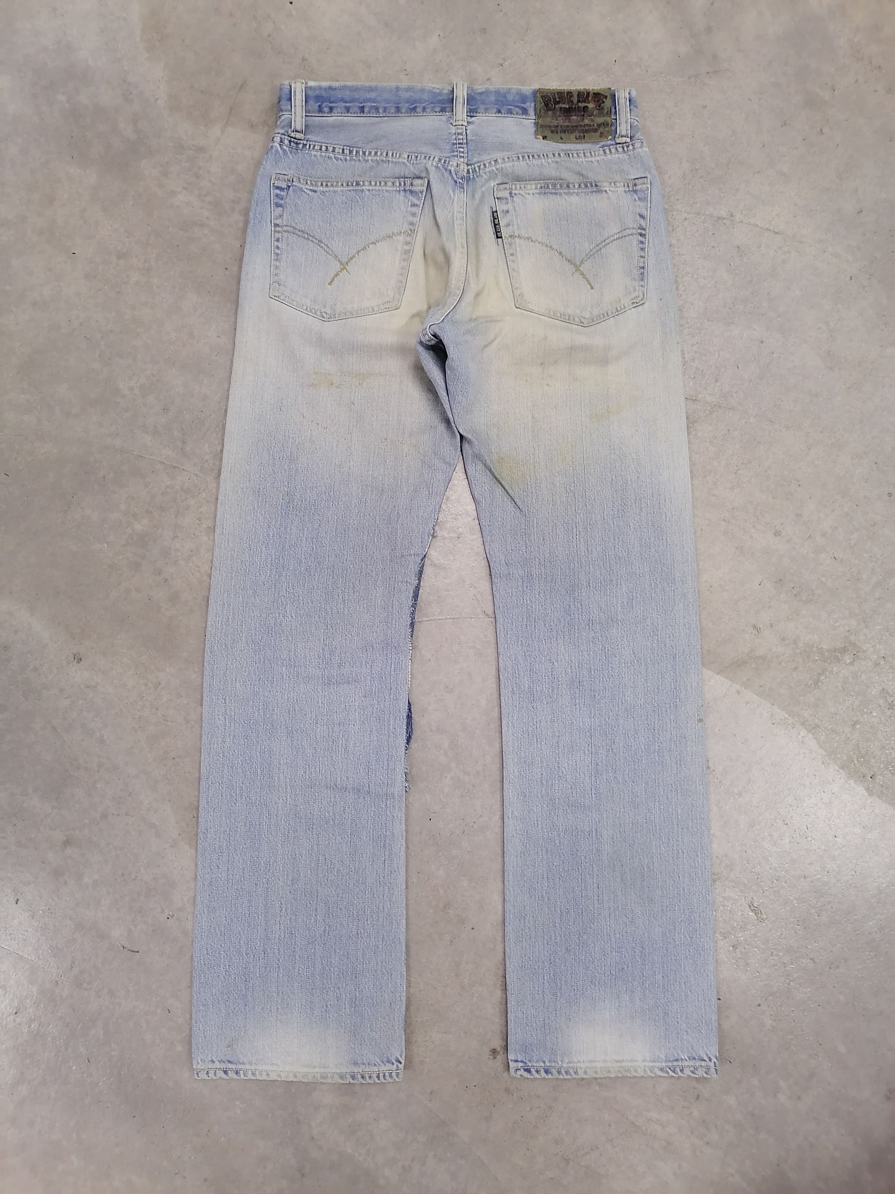 Blue Blue Japan × Japanese Brand Blue Blue Japan Patchwork Distressed Denim Pants Size US 30 / EU 46 - 11 Thumbnail