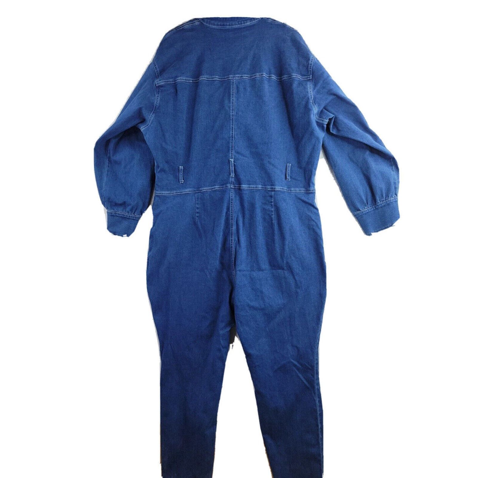 Unknown London Vintage 90s Fashion Nova Denim Jumpsuit Work Coveralls 3XL Size 42" / US 20 - 8 Thumbnail