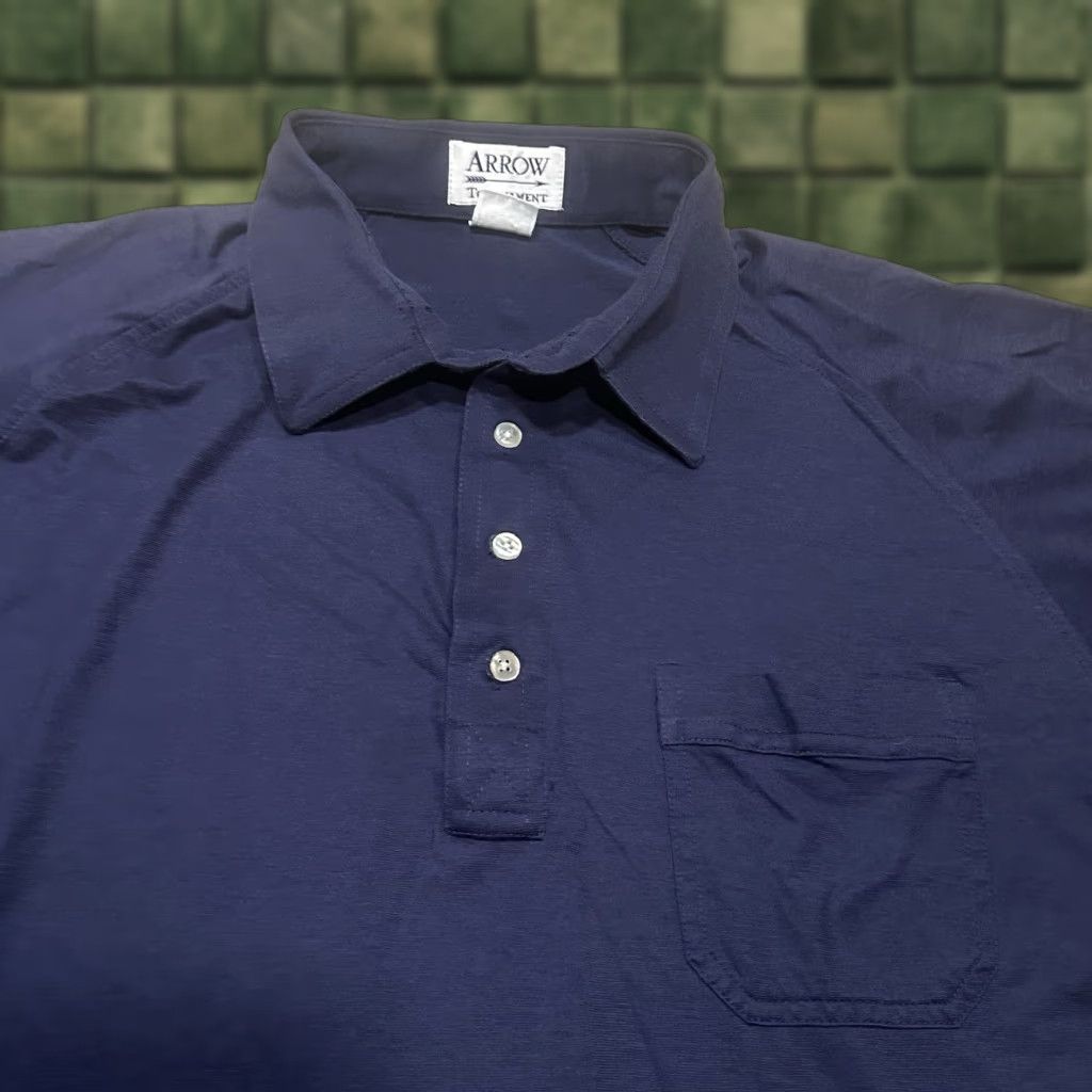Arrow VINTAGE Arrow Tournament Polo Shirt Mens XL Blue 80s Polo Shirt XL Mens Blue 80s Size US XL / EU 56 / 4 - 1 Thumbnail