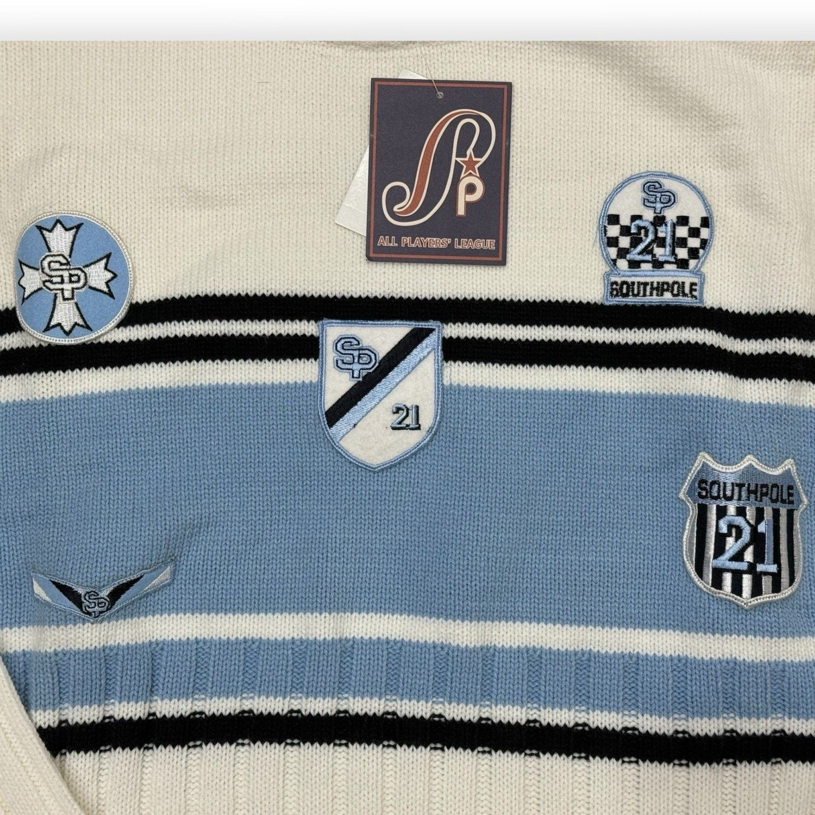 Southpole NWT Vintage South Pole Sweater Mens Large White Size US XL / EU 56 / 4 - 2 Thumbnail