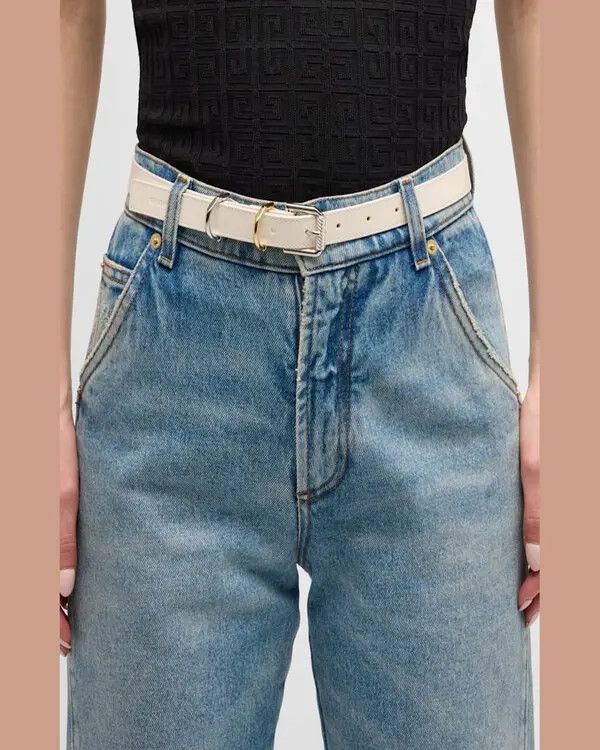 Givenchy o1w1db10525 Size: OS/20MM Voyou Buckle Belt in Beige Size ONE SIZE - 4 Thumbnail