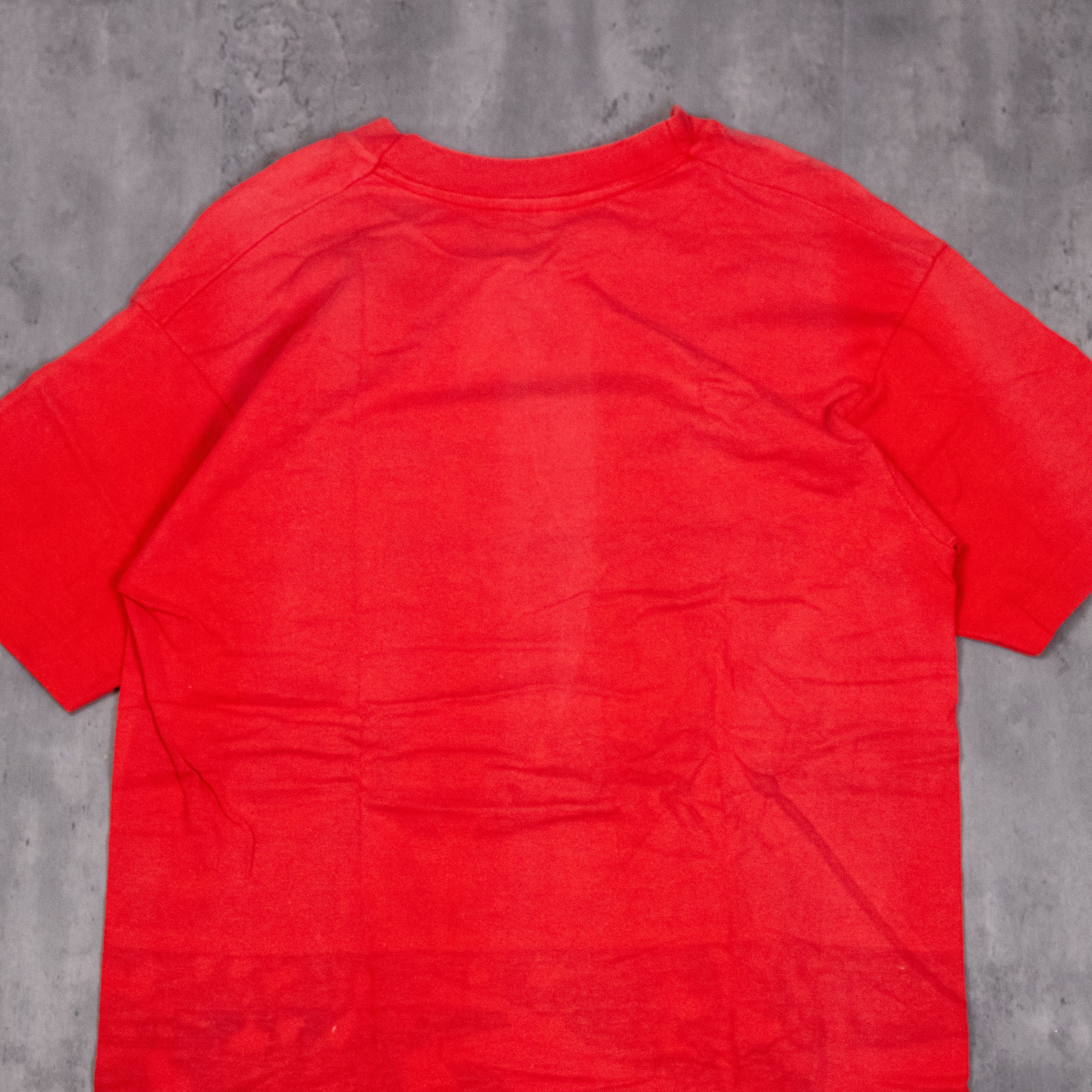 Fruit Of The Loom × Vintage Vintage 1990s Fruit Of The Loom Blank Single Stitch Red Tee Size US M / EU 48-50 / 2 - 8 Thumbnail