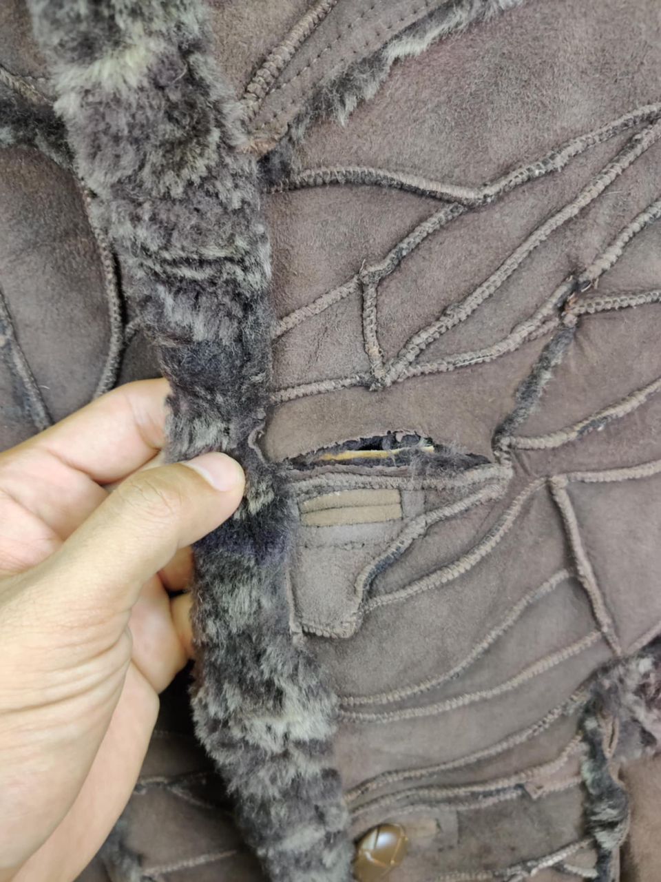 Avirex Vintage 90s Avirex Patchwork Sheepskin Leather Jacket Size US L / EU 52-54 / 3 - 9 Thumbnail