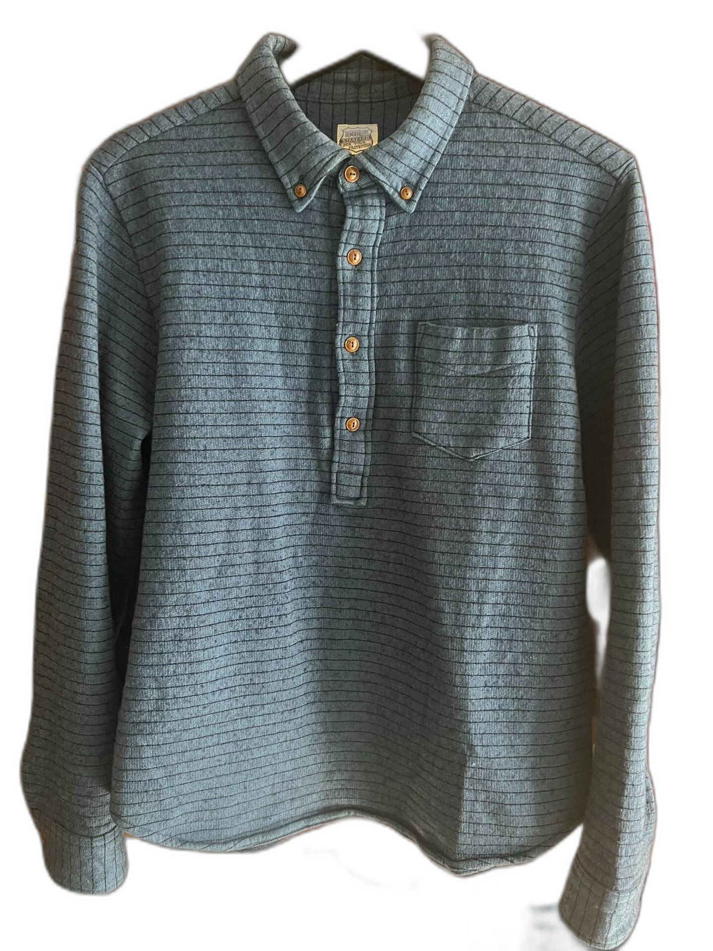 Tenderloin Vintage Indigo Dyed Wool Pullover Shirt Size US M / EU 48-50 / 2 - 1 Thumbnail