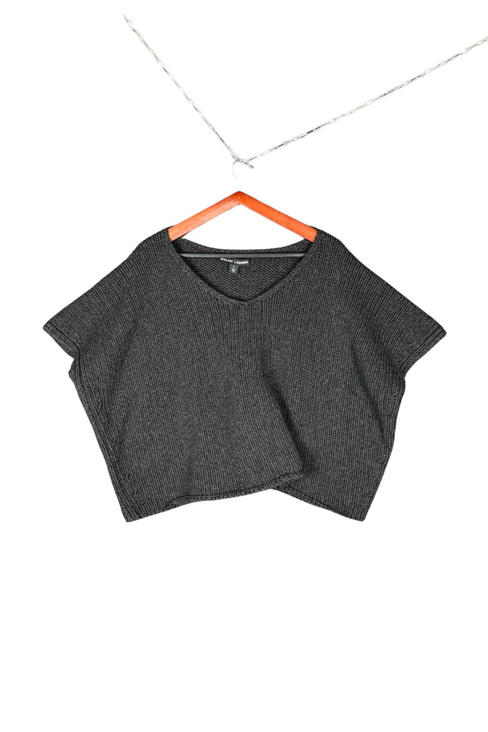 Ralph Lauren Black Label Ralph Lauren 100% Merino Wool Cropped Knit Sweater Charcoal Size M / US 6-8 / IT 42-44 - 1 Thumbnail