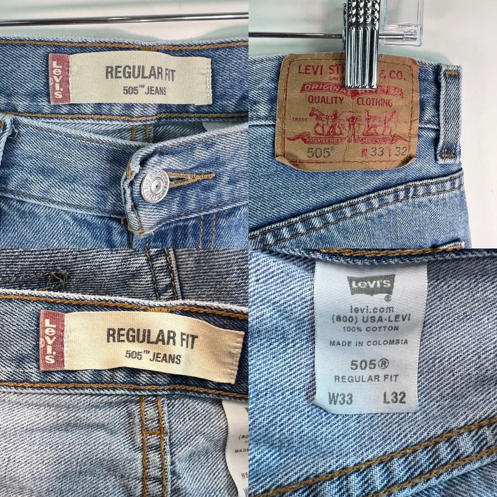 Levi's Levi's 505 Mens Denim Flat Front Straight Leg Regular Fit Blue Jeans Size 33X32 Size US 32 / EU 48 - 8 Thumbnail