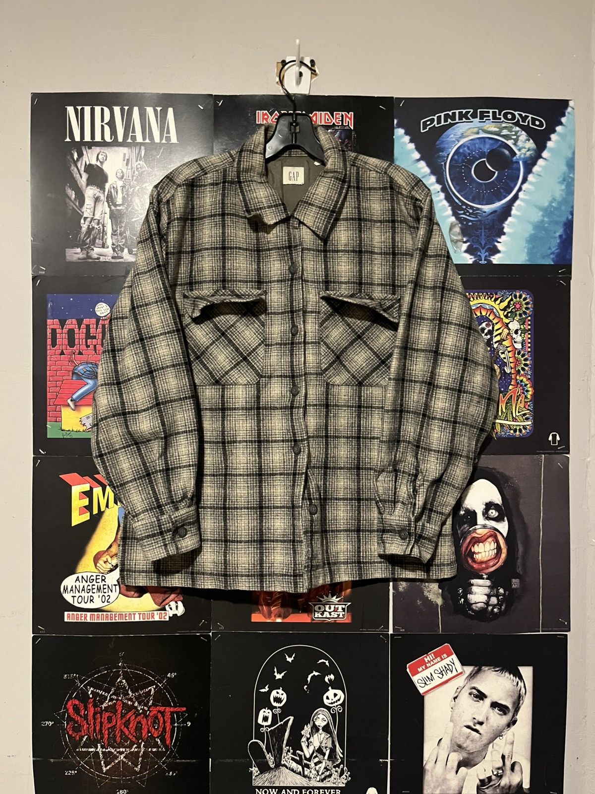 Gap Vintage Y2K 2000’s Gal Wool Flannel Button Down shirt Size US M / EU 48-50 / 2 - 1 Thumbnail