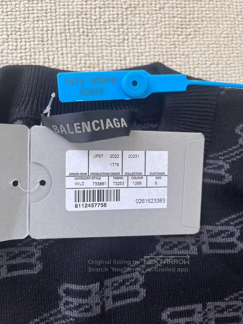 Balenciaga Balenciaga Full Print Round Neck Long Sleeve Hoodie Size US S / EU 44-46 / 1 - 4 Thumbnail