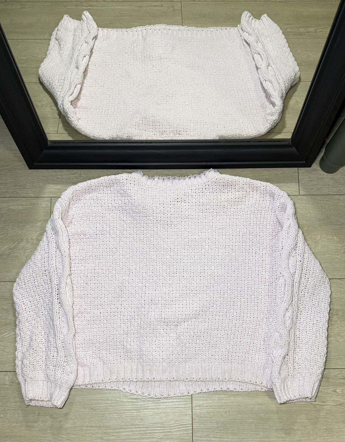 Garage Y2K Pink Garage Pink Cable Knit Cardigan Crewneck Sweatshirt Size S / US 4 / IT 40 - 2 Thumbnail