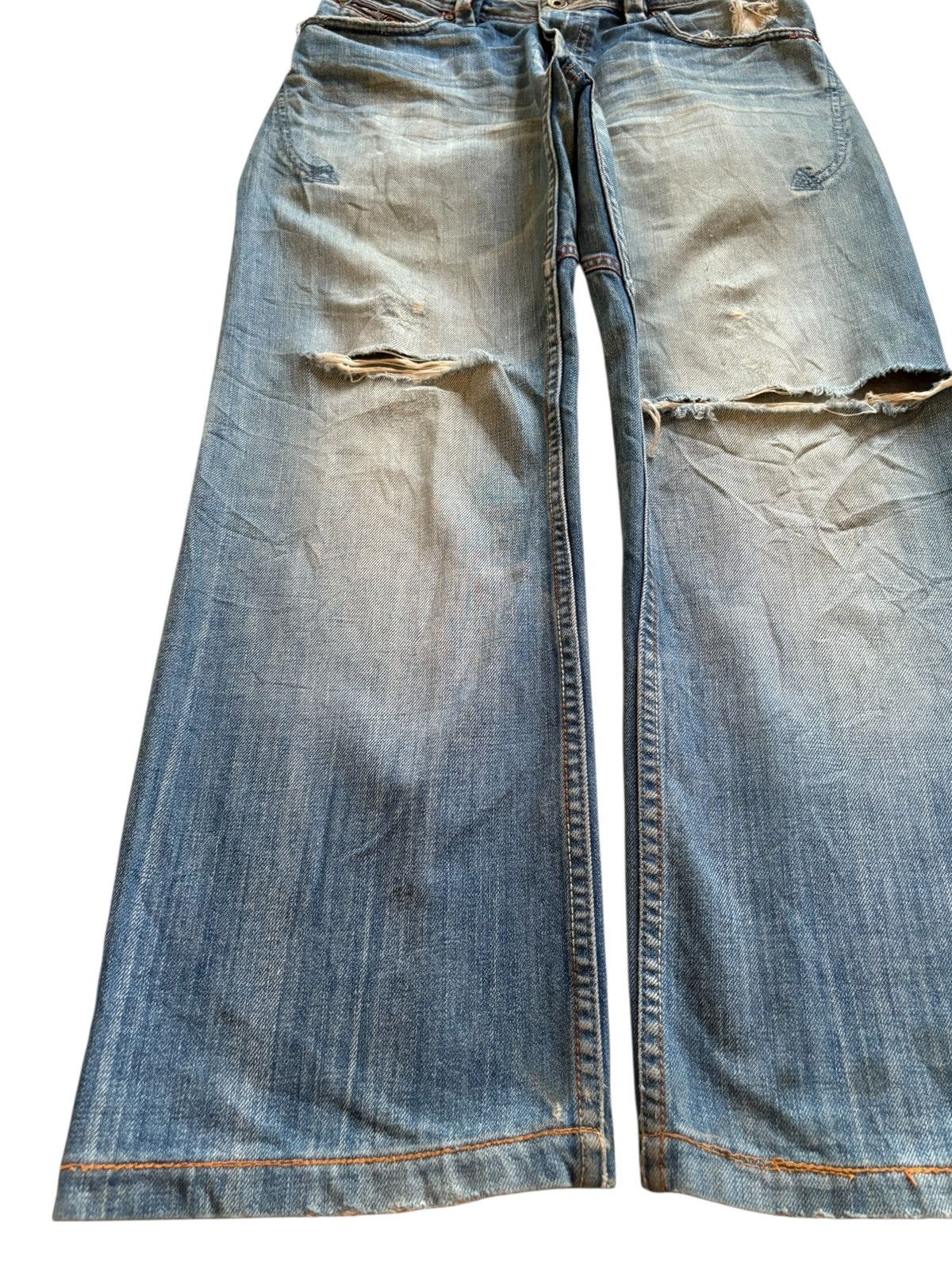 Diesel Vintage Italy Diesel Rusty Mud Wash Distress Rip Baggy Jean Size US 30 / EU 46 - 6 Thumbnail