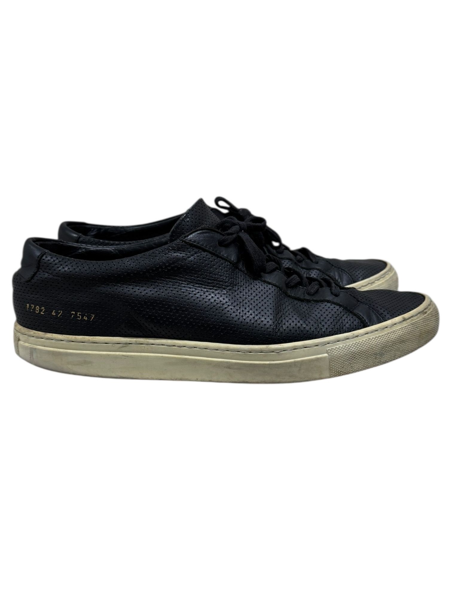 Common Projects Common Projects Black Perforated Achillies Low Mens 9 Size US 9 / EU 42 - 1 Thumbnail
