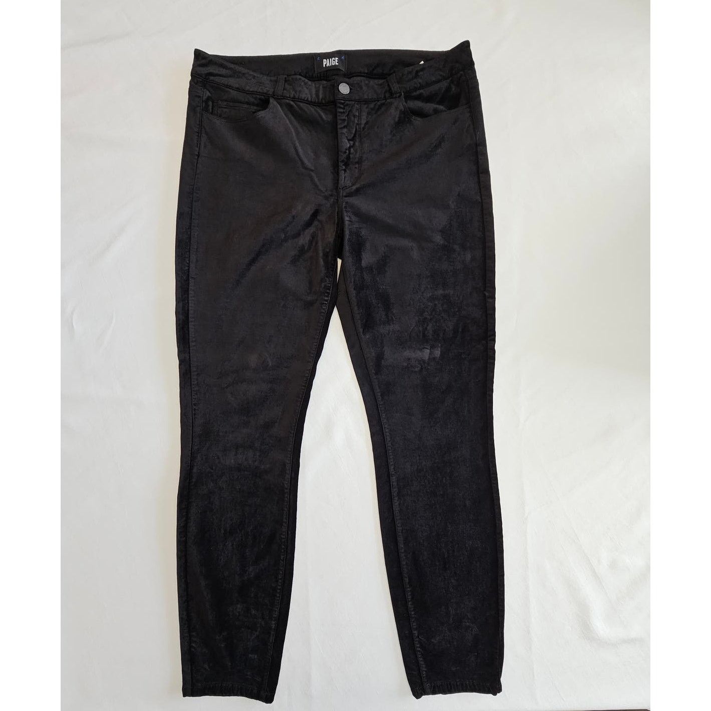 Paige PAIGE Verdugo Ultra Skinny Black Velvet Jeans Pants 32 Size 32" / US 10 / IT 46 - 1 Thumbnail