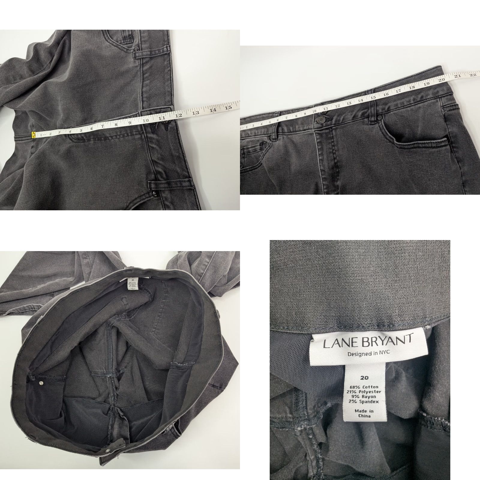 Vintage Lane Bryant Jeans Women's Plus Size 20 Gray High-Rise Bootcut Denim Pants Regular Stretch Zipper Cotton Blend Denim Size 42" / US 20 - 8 Thumbnail