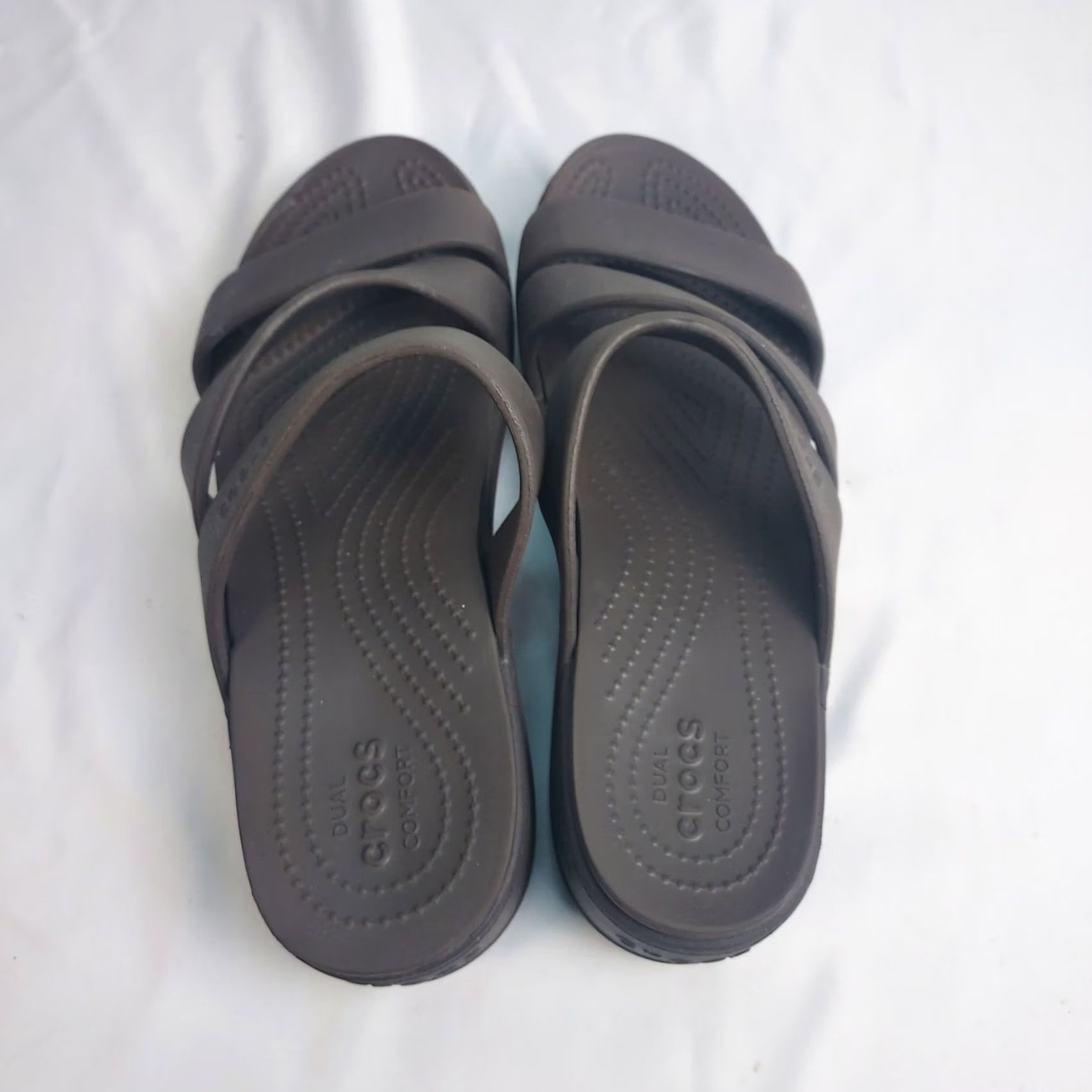 Crocs Crocs Brooklyn Wedge Sandals Black Size 10 Womens Strappy Slip On Comfort Size US 10 / IT 40 - 5 Thumbnail