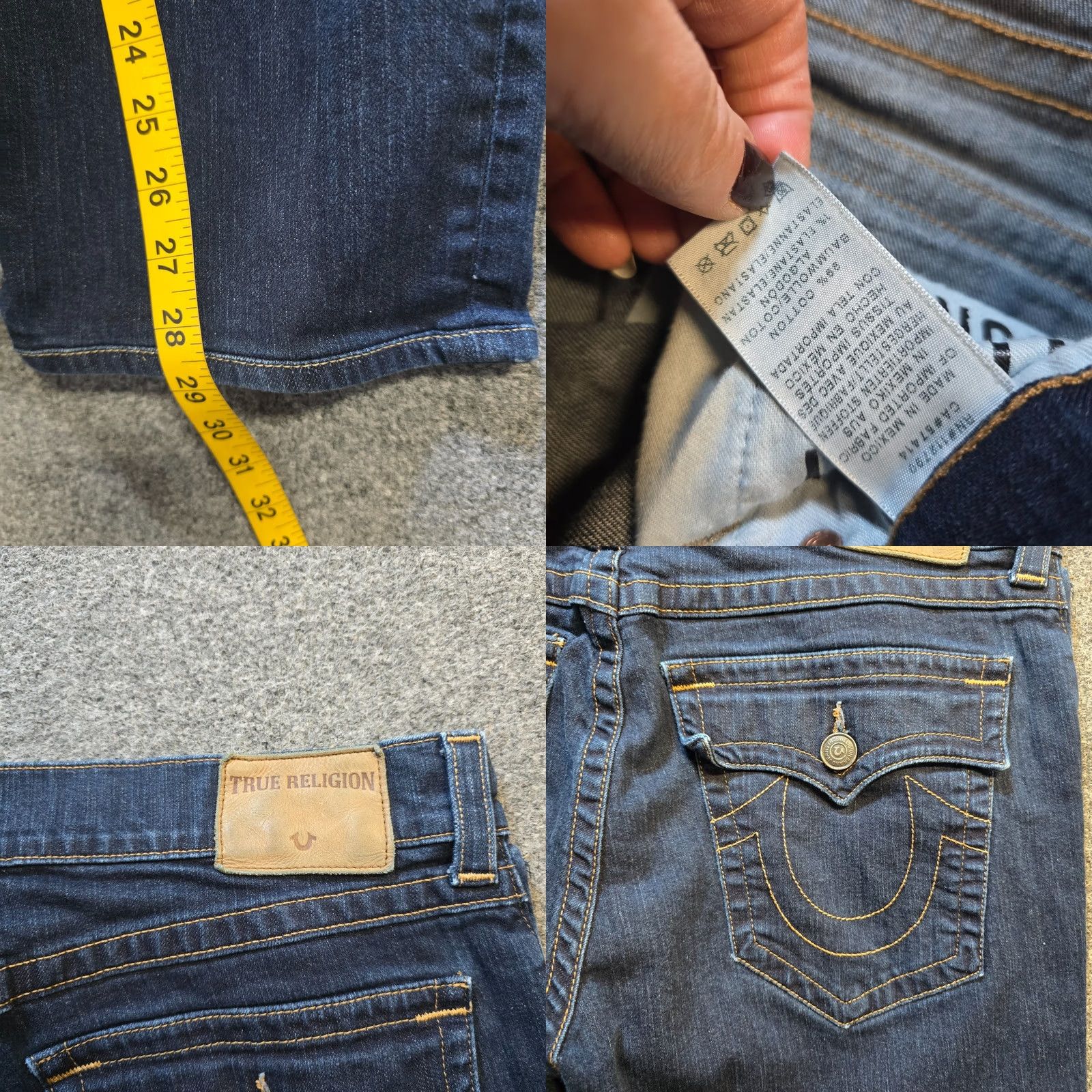 True Religion True Religion Jeans Mens 36x29 Blue Dark Wash Relaxed Straight Casual Capsule Jeans USA Mexico Denim Cotton 5-Pocket Logo Vintage No N/A Size US 36 / EU 52 - 8 Thumbnail