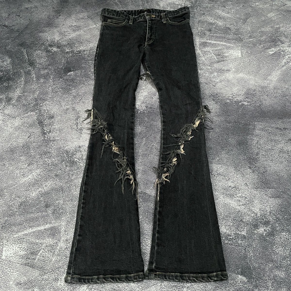 If Six Was Nine 🔥insane Silver Ash y2k japanese style flare jeans Size US 28 / EU 44 - 1 Thumbnail