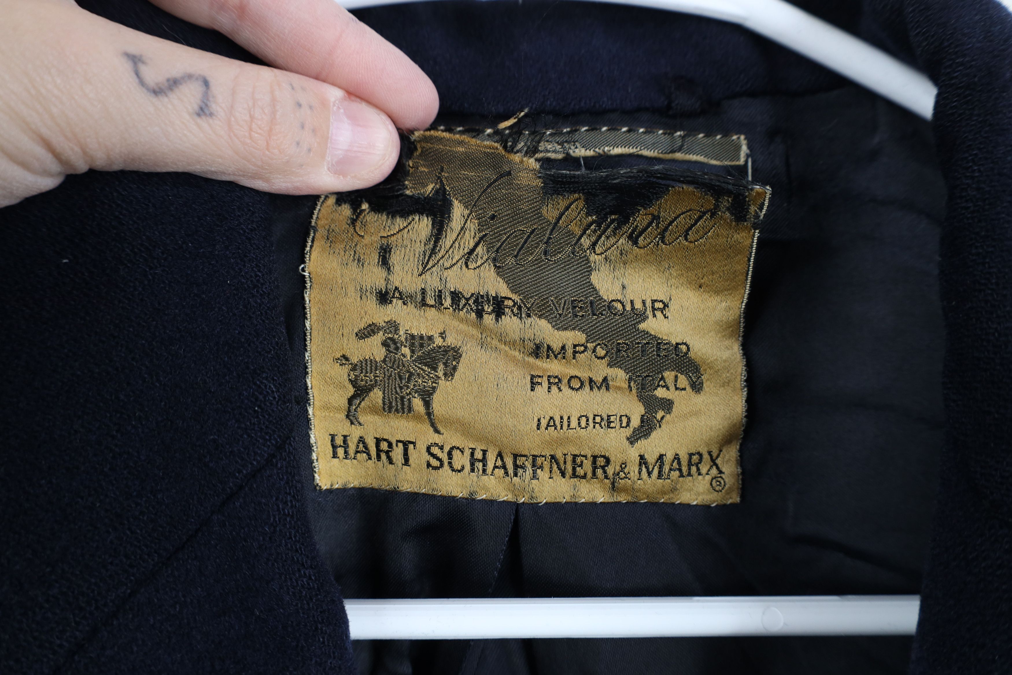 Vintage Vintage 50s 60s Streetwear Velour Wool Overcoat Jacket Blue Size US XL / EU 56 / 4 - 9 Thumbnail