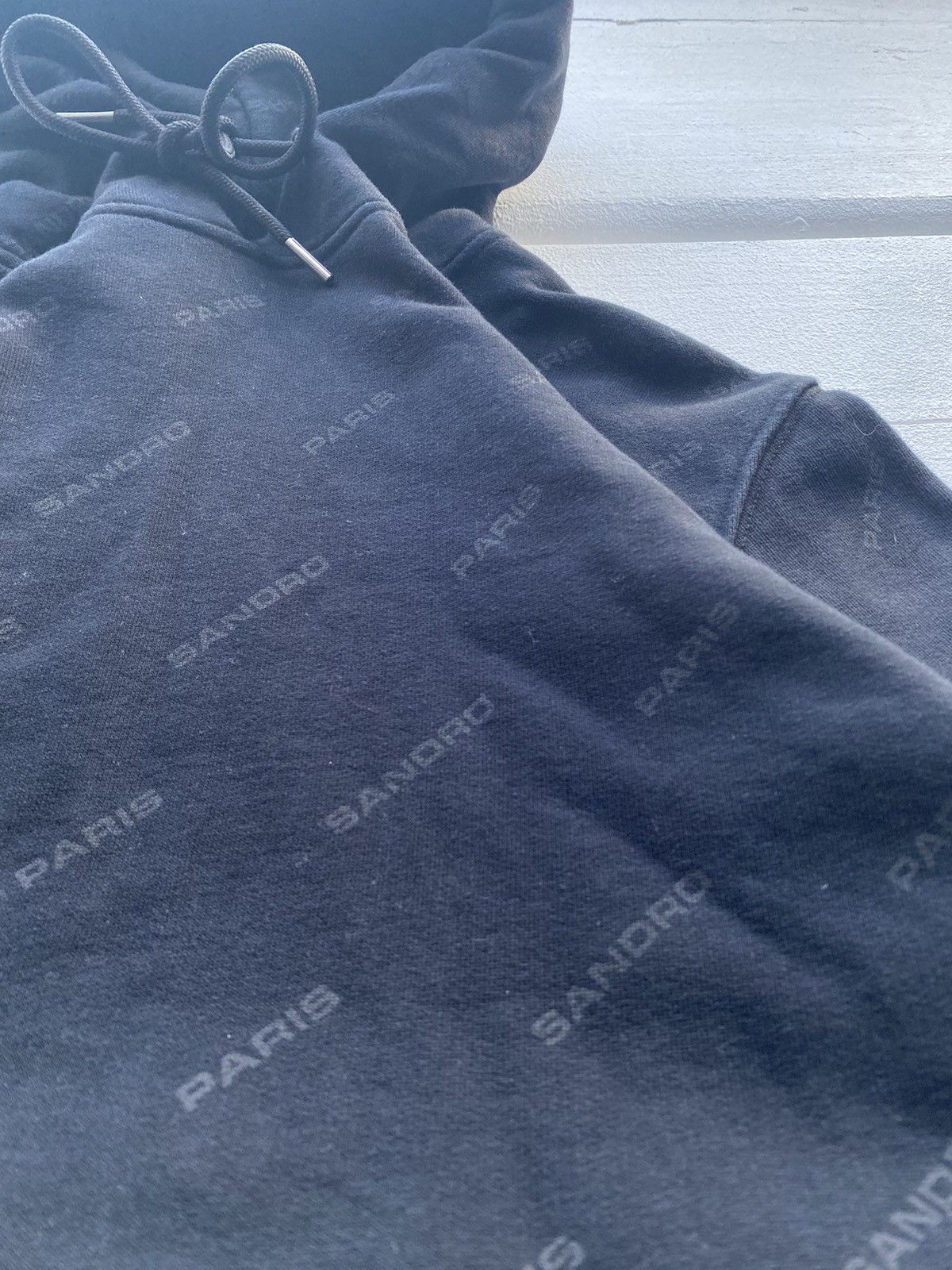 Designer × Sandro × Vintage Sandro Luxury Monogram Logo Black Mens Hoodie vintage Size US M / EU 48-50 / 2 - 10 Thumbnail