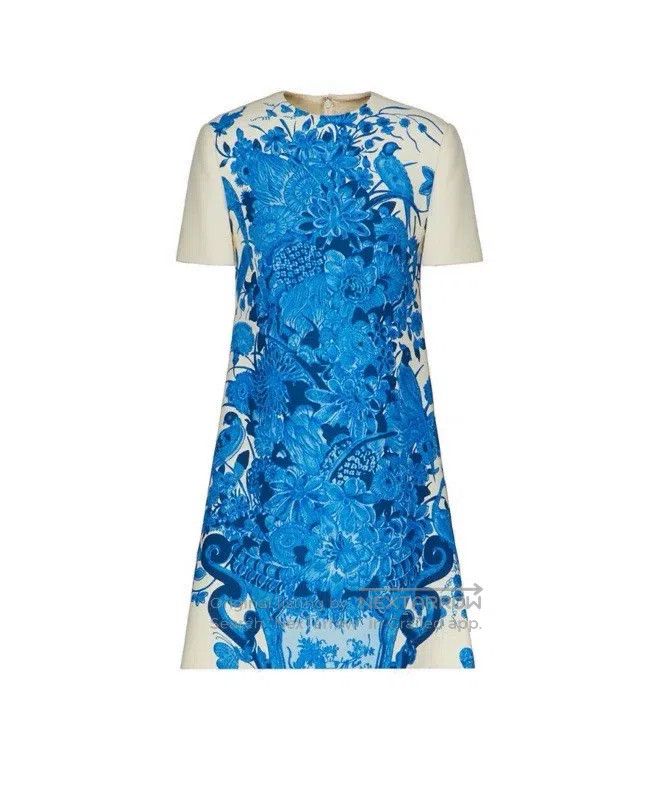 valentino blue and white dress Virgin Wool Mini Dress w/ Tags