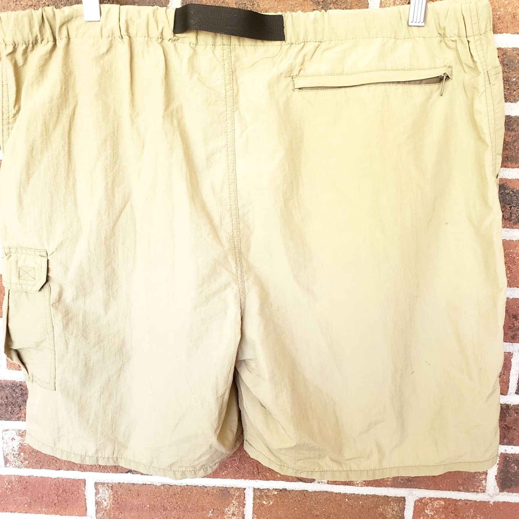 Vintage Cargo Trekking Shorts Mens Large Khaki Tan Nylon Belted Utility Hiking Outdoor 90s Size US 33 - 7 Thumbnail