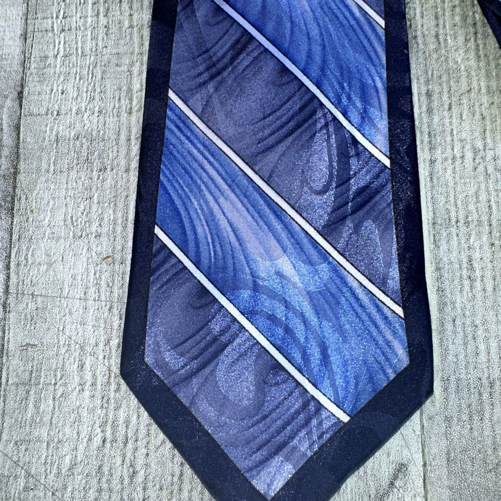 Vintage Clericci Tie Men Blue Striped 59 Inch Size ONE SIZE - 2 Thumbnail