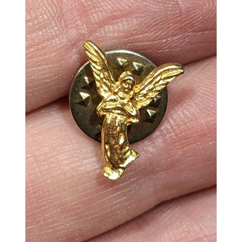 Other Vintage Long Winged Lady Angel Gold Tone Lapel Pin Size ONE SIZE - 3 Thumbnail
