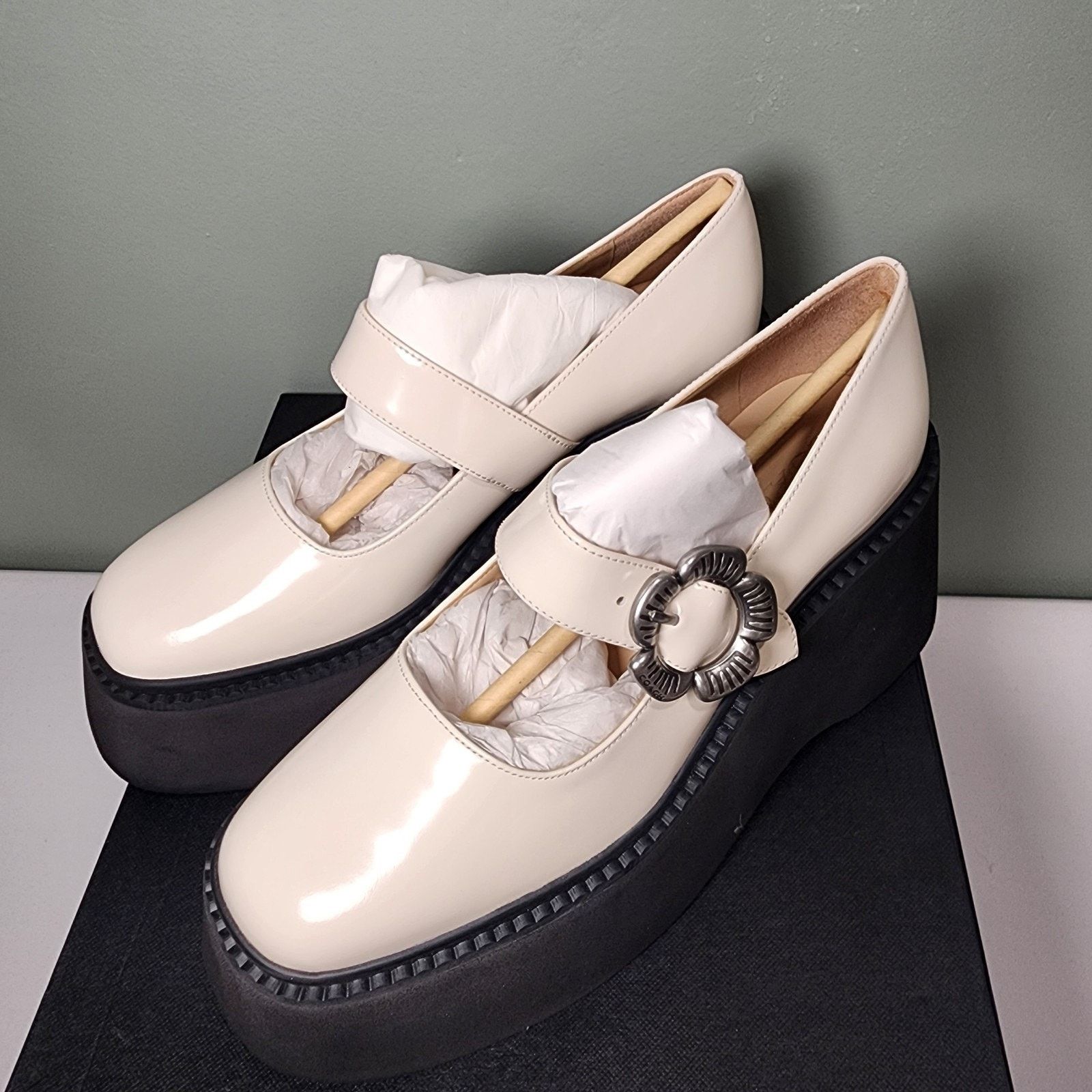 Coach Coach CBP04 Women's Tea Rose Platform Mary Jane Chalk Sz 7B Size US 10 / IT 40 - 4 Thumbnail