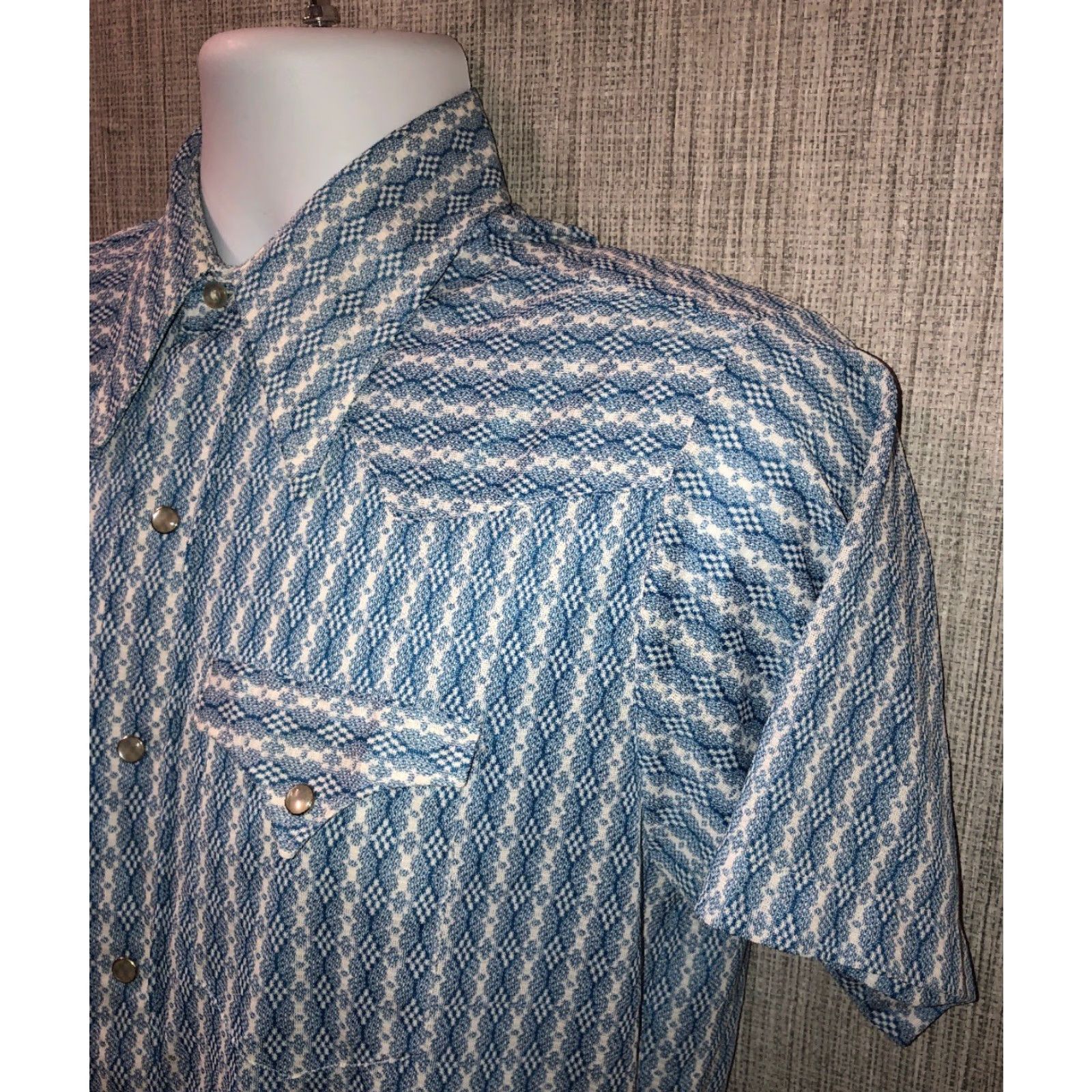 Vintage Brongo Westerns Men’s Western Short Sleeve Snap Button Shirt Blue Size 15.5 Midwestern Casual Size US M / EU 48-50 / 2 - 2 Thumbnail
